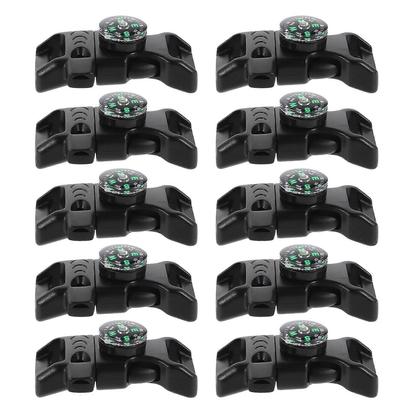 Outdoor Multi-Function Emergency Bracelet Buckle with Compass 10Pcs