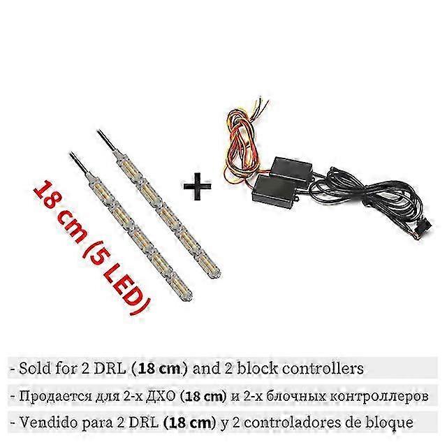 2pcs Flexible LED Strip DRL Daytime Running Light Waterproof Sequential Flow Headlight Switchback Runners Corner Turn Signal 2025