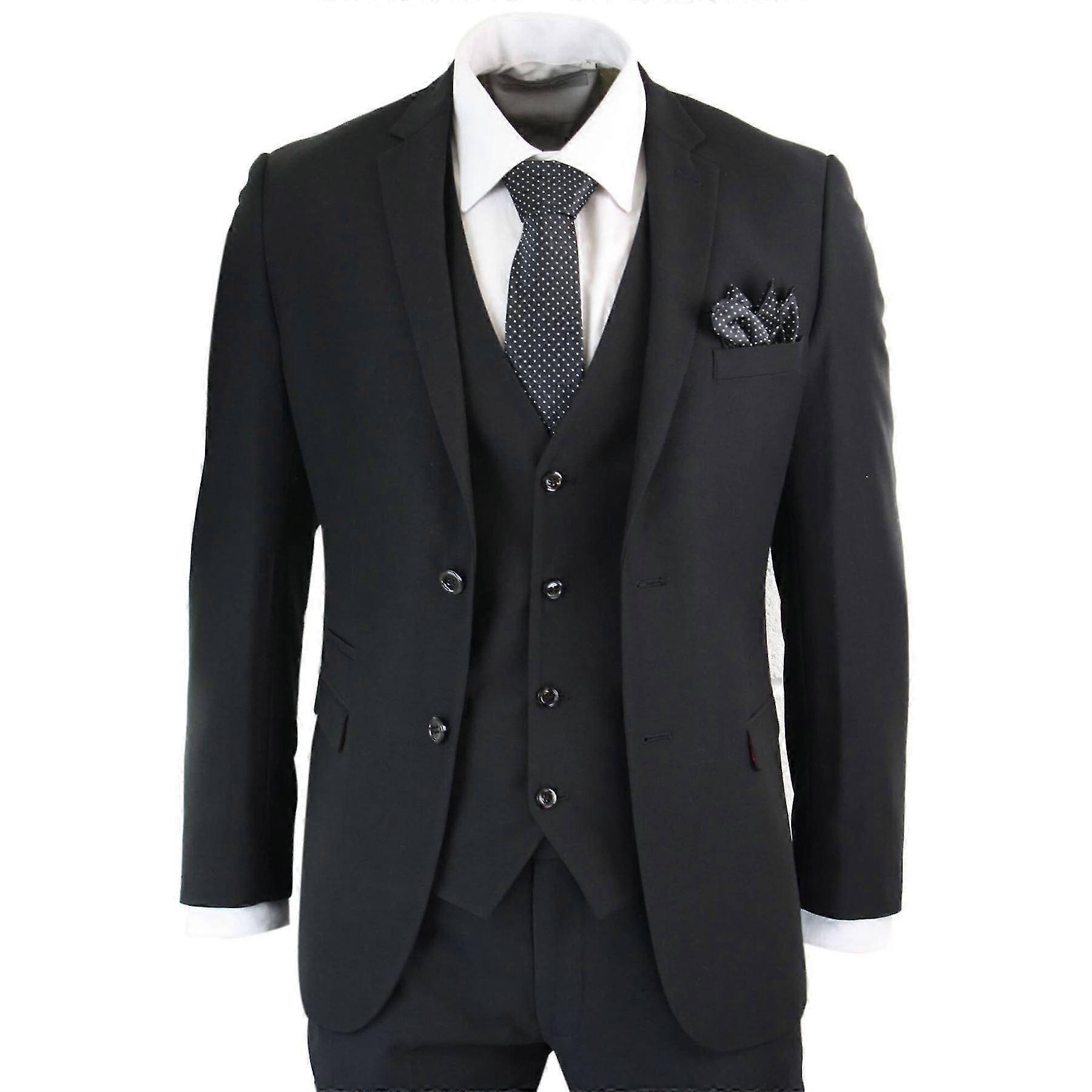 الرجال 3 قطعة مصممة خصيصا تناسب بدلة كاملة الكلاسيكية باب رجل الحداد جنازة