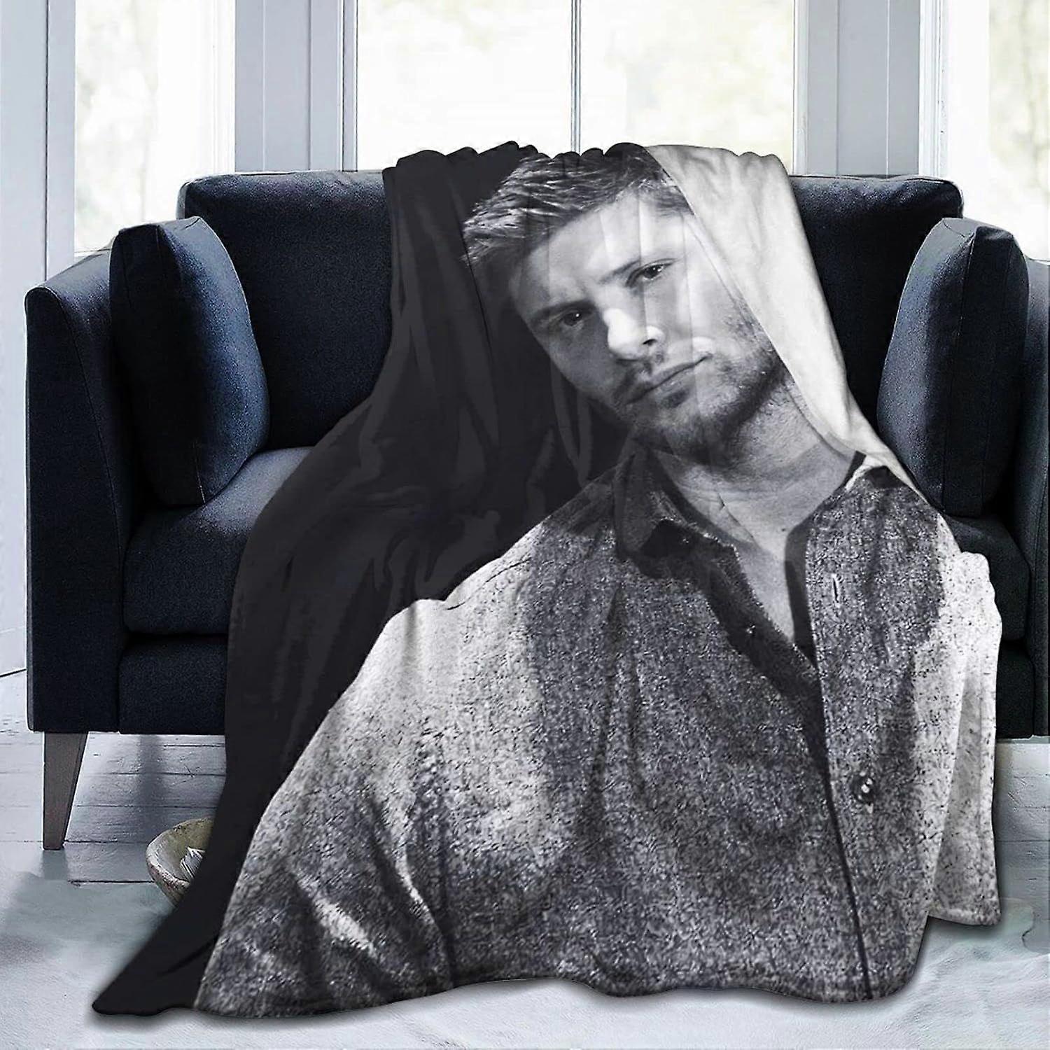 Jensen Ackles filt D-tryck plyschlammfilt sängkläder dekoration för vardagsrum sovrum studentrum dekoration för vuxna -ksxl6868