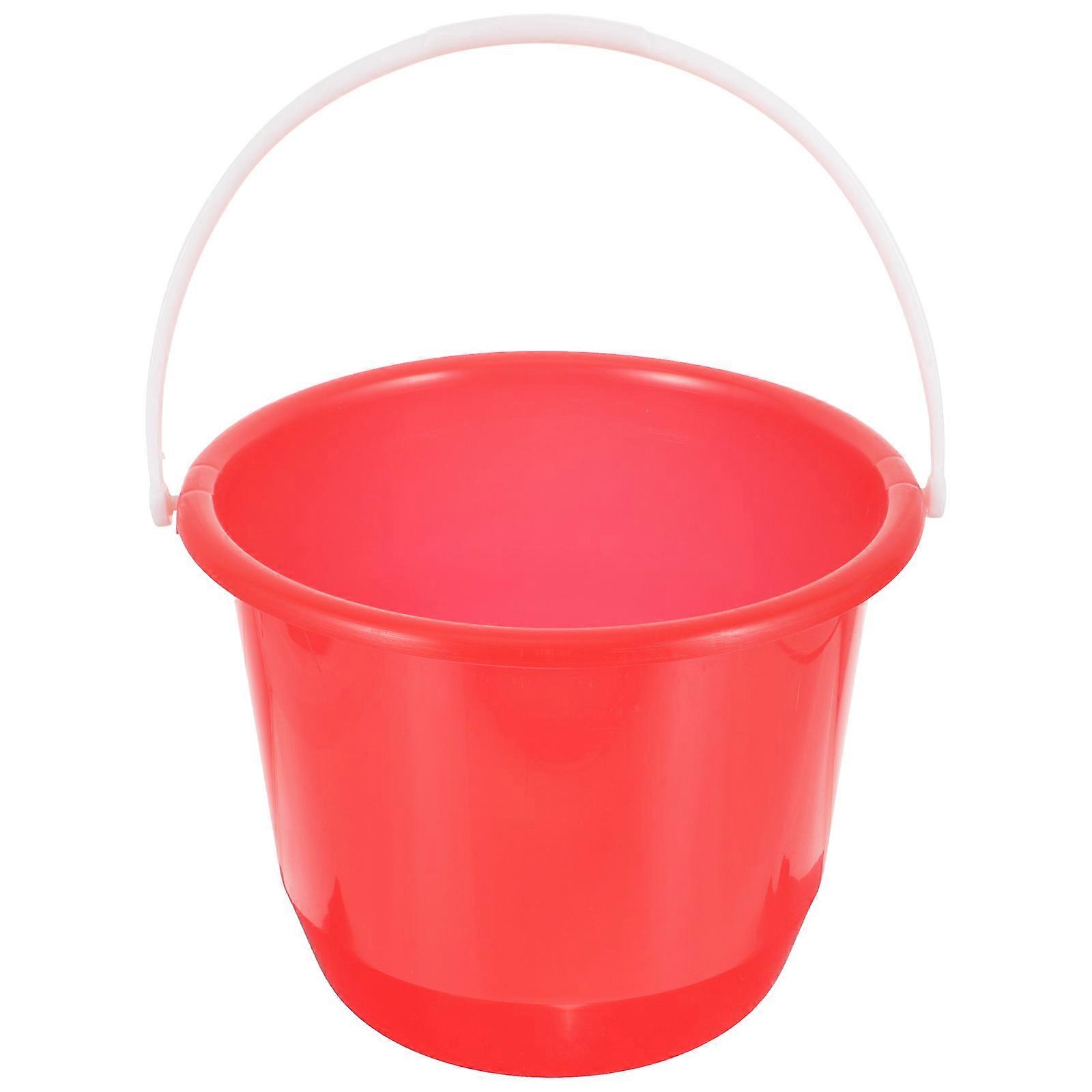 Portable Red Plastic Water Bucket With Handle Suitable For Garden Watering 5L 1Set