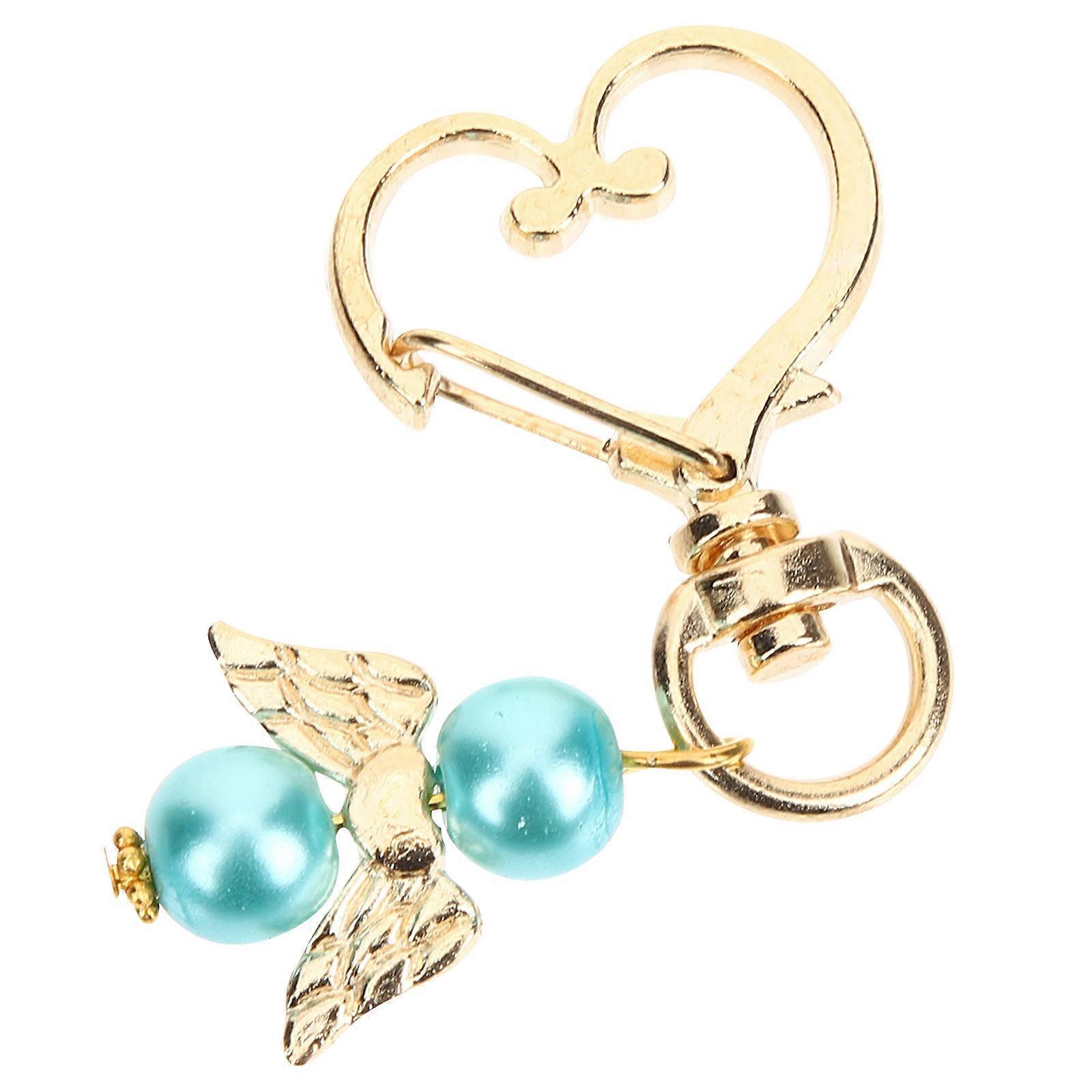 30Pcs Angel Wings Shape Keychains Ideal For Keys And Bags Decorative Party Supply With Details Sky-Blue