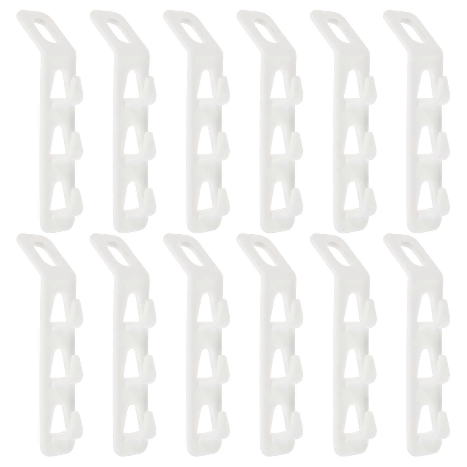 Clothes Hanger Connector Hooks for Wardrobe Organization 9Sets White