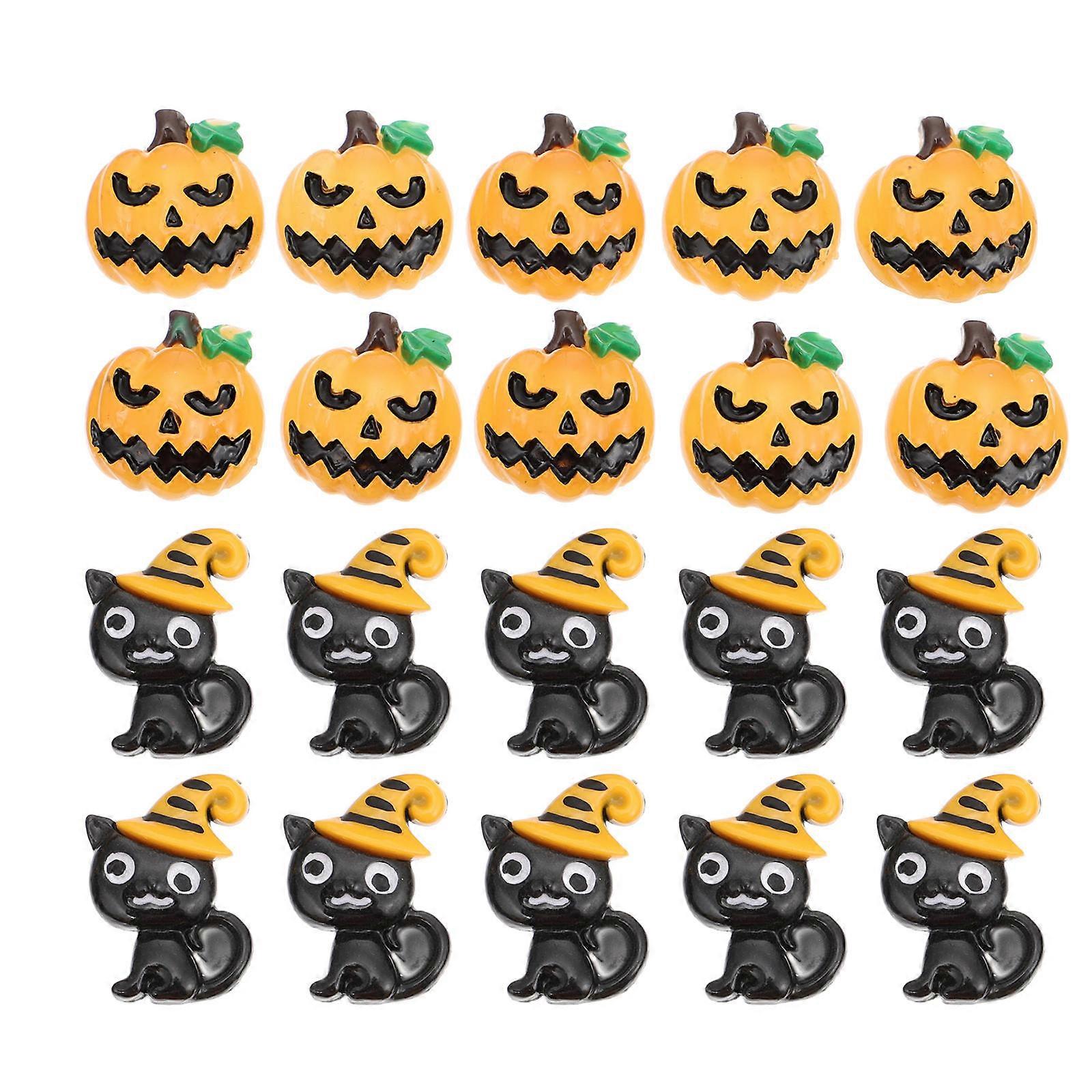 Halloween Plastic Charm Flatback Ornaments for DIY Craft 80Pcs