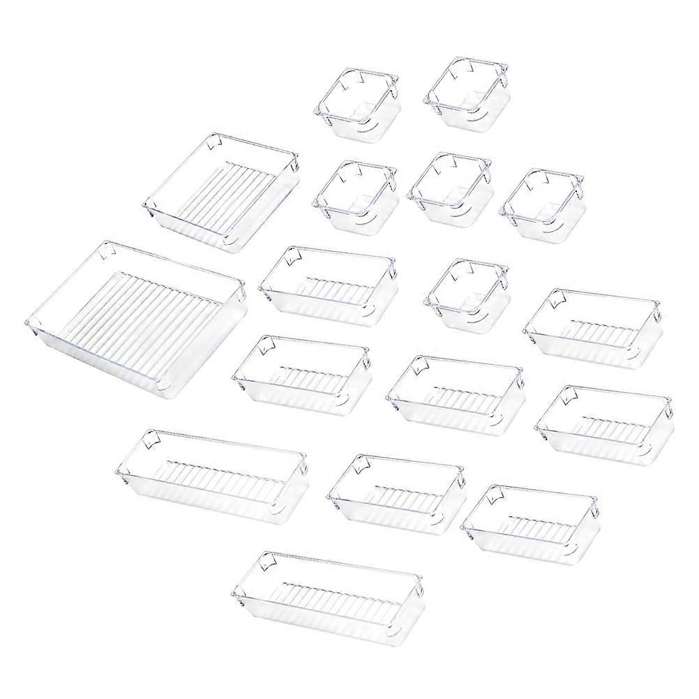 Storage Drawer Storage Boxes Home Use Transparent Acrylic 17Pcs