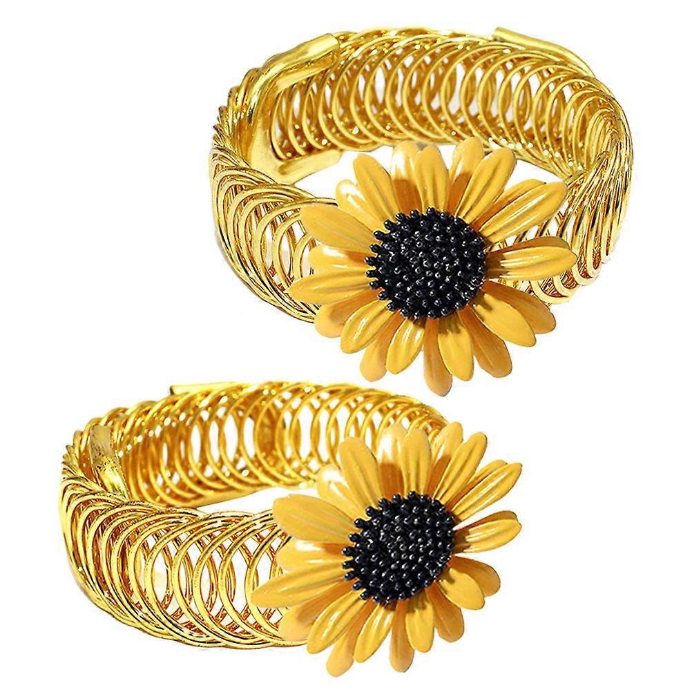 Flower Shape Curtain Clips 2Pcs Drape Holdbacks For Curtains In Yellow Suitable For Home Decoration Office Cafe Balcony Simple Style