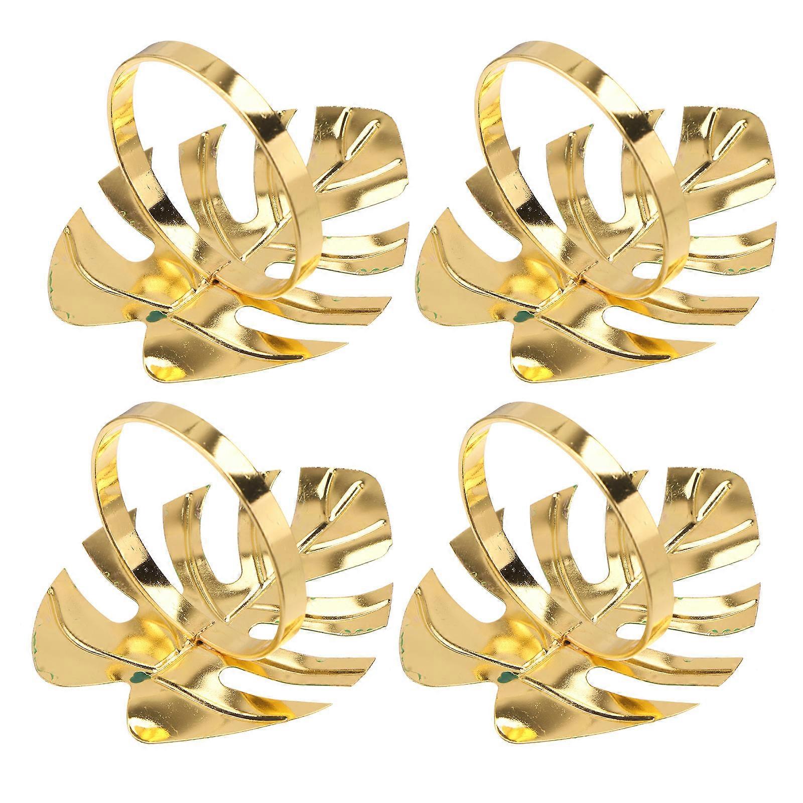 Dinner Napkin Ring for Party with 8Pcs Leaf Design Napkin Holders