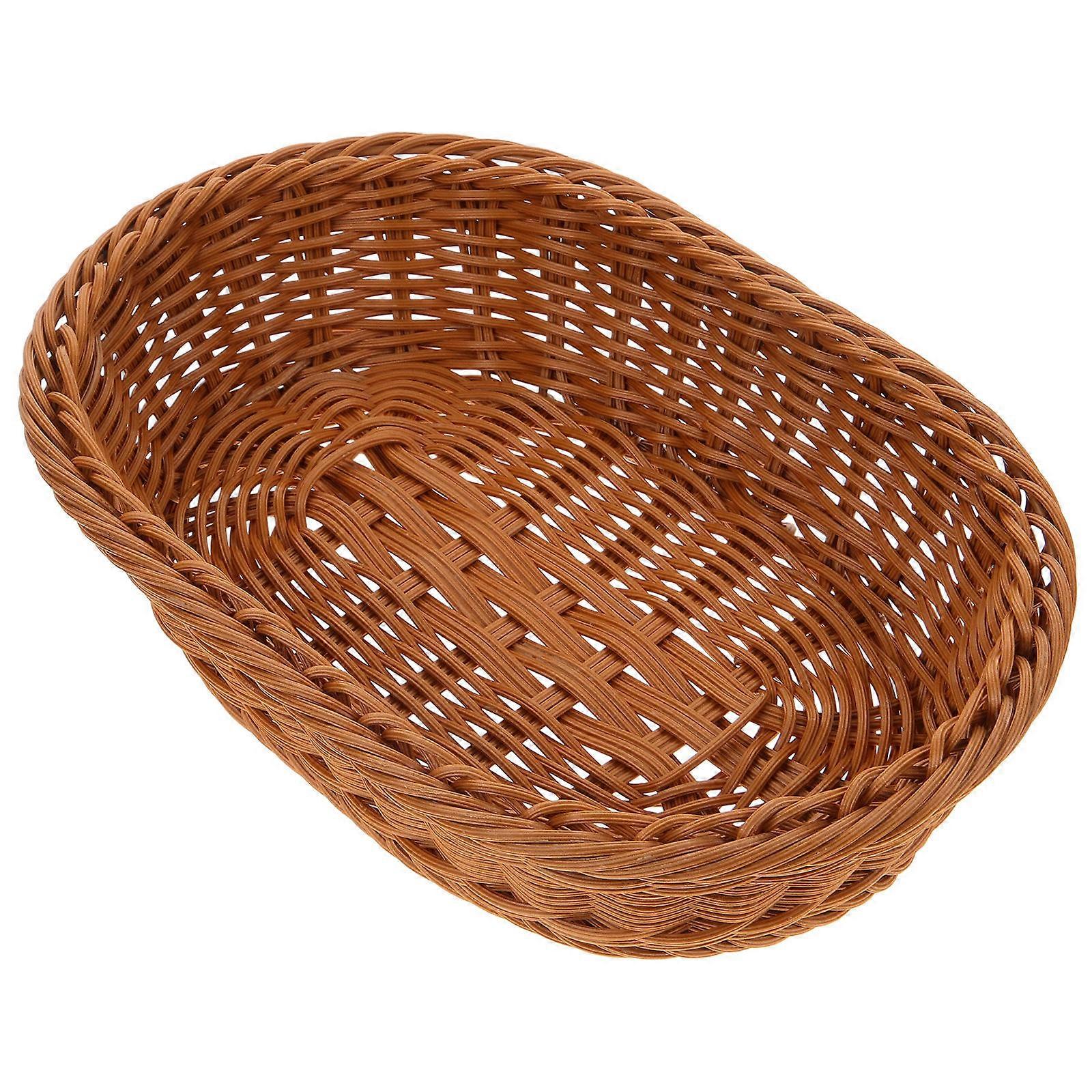 Bread Serving Basket Woven Storage Basket Rustic Style Picnic Use 1Pcs