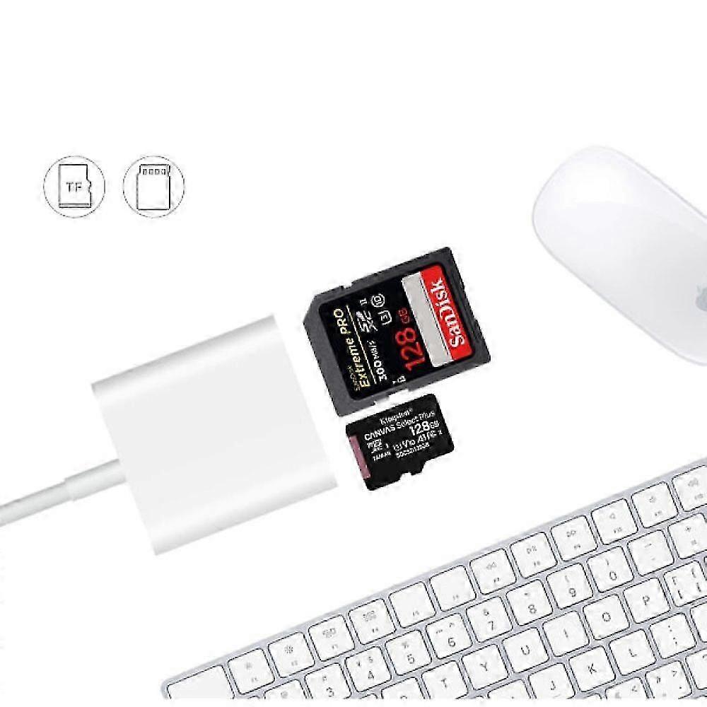 3 in 1 Lecteur de Carte SD USB C, Adaptateur de Carte Mémoire Externes
