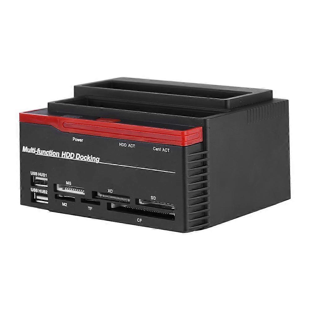 Dual Bay 2.5"/3.5" SATA & IDE HDD Enclosure Docking Dock Station USB2.0 Hub Card Reader