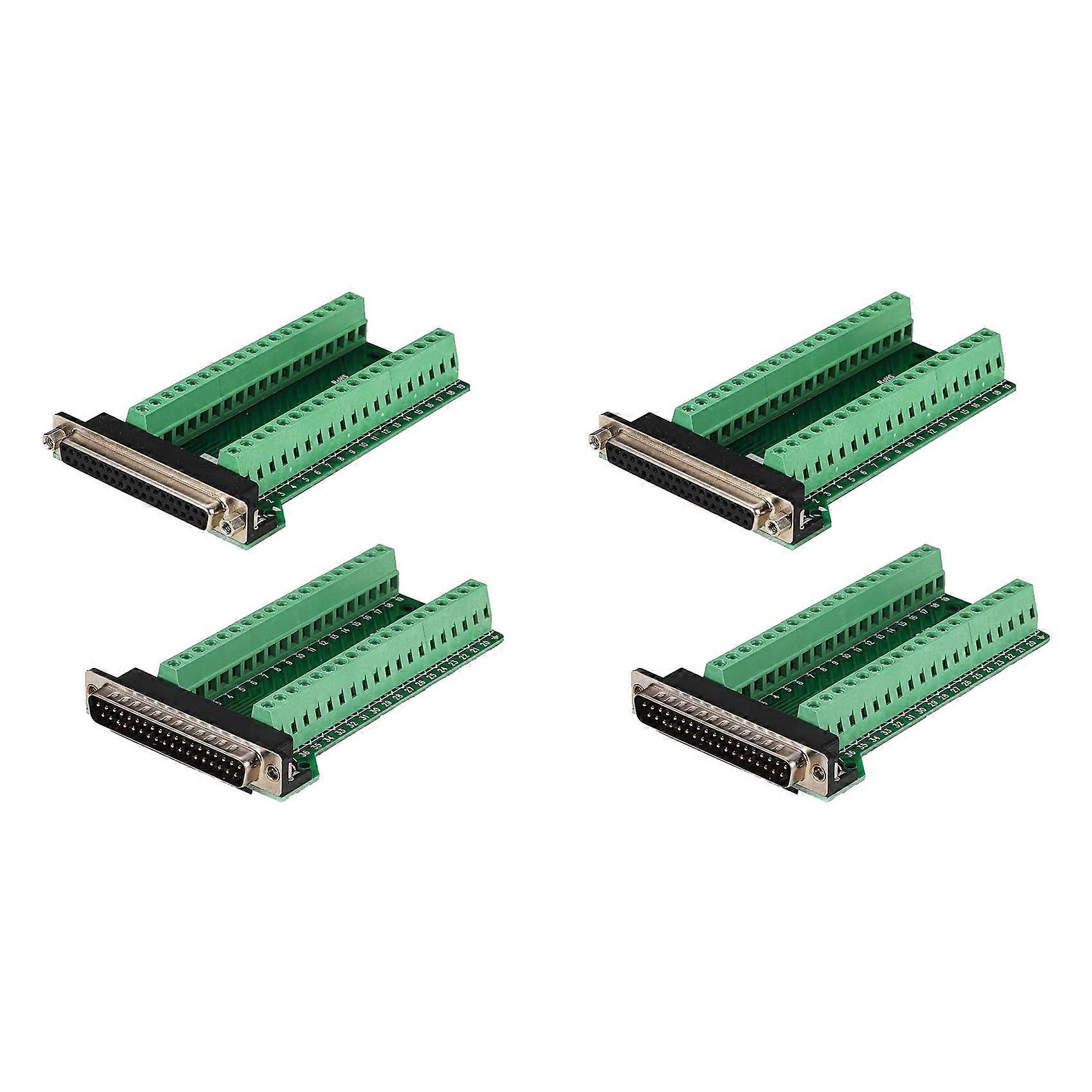 4Pcs DB37 Male Female Breakout Board Connector, RS232 D-SUB Serial 37 Pin Port Terminal Solderfree Adapter