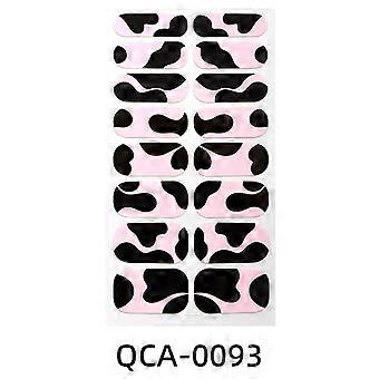 Sommerfrucht-Nagellackfolie, wasserfest, Heißprägefolie, 3D-Leoparden-Schachbrett-Nagelkunst, QCA-0093, blankes Blatt + Nagelfeile