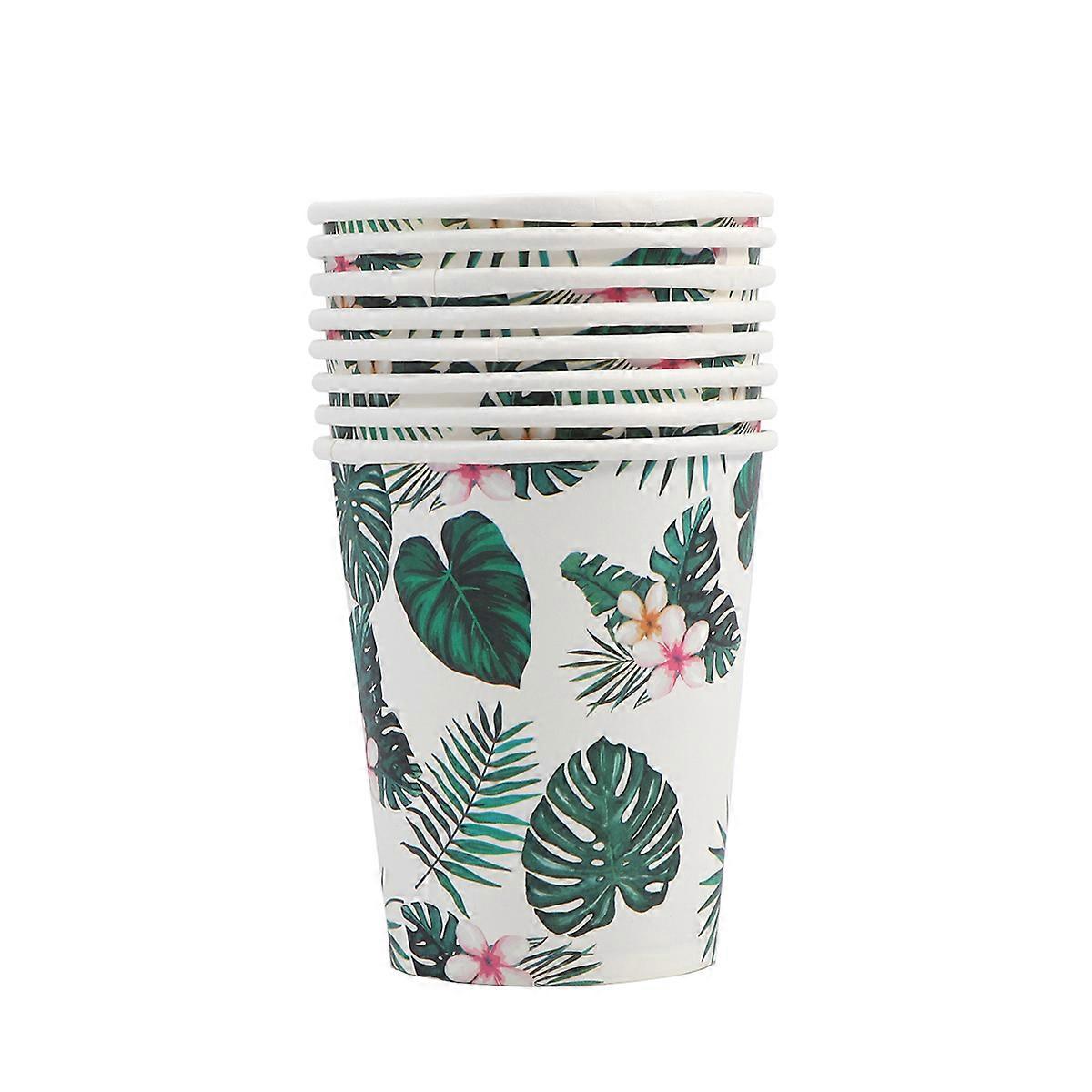 Disposable Party Cups Paper Cups for 8Pcs Hawaii Summer Use