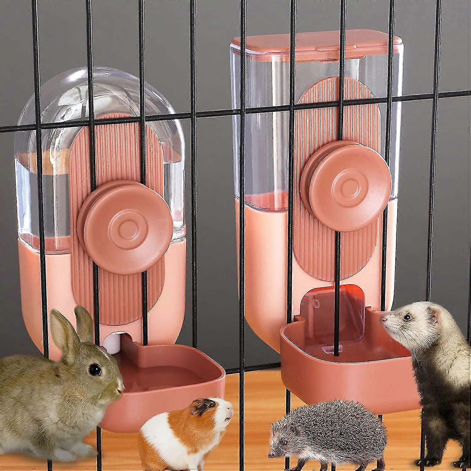 Hanging Automatic Pet Feeder Water Dispenser,gravity Auto Rabbit Feeder Water Dispenser Set For Small Animals