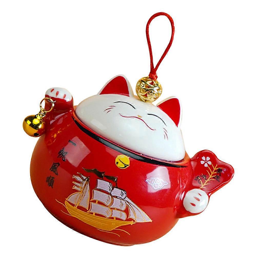 Ceramic Tea Canister Cat Storage Container for Office Storage Can Cat Tea Can