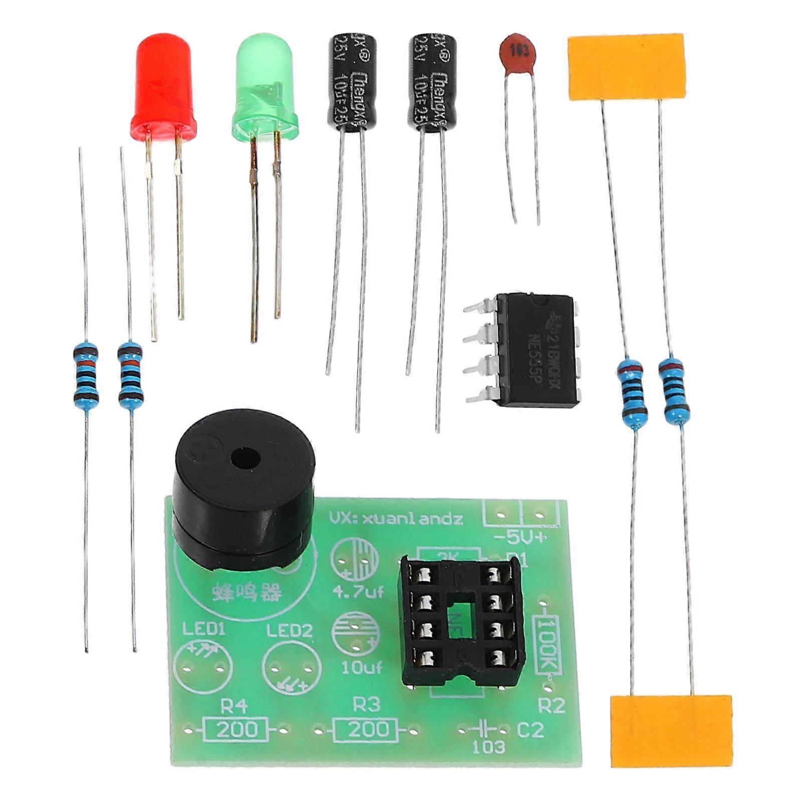 3pcs Soldering Practice Kit 555 Timer Circuit Dual Flash LED Parts DIY Electronics Training Board Dual LED Flasher Kit NE555 Astable Multivibrator