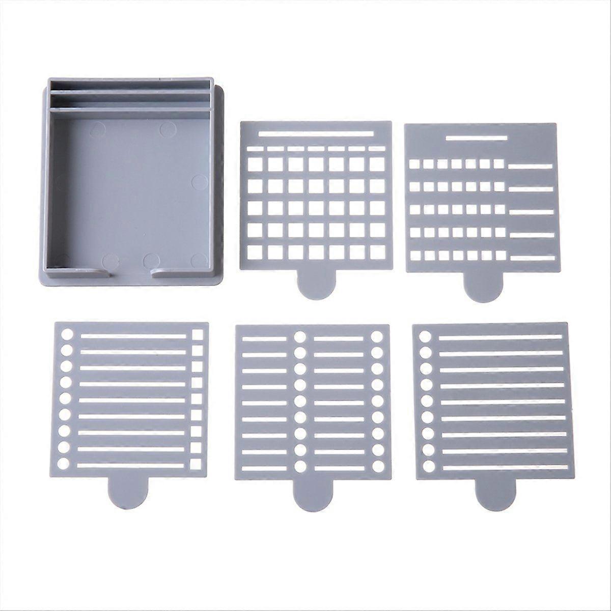 Sticky Note Stencil Template,Sticky Notes Dispenser,Reusable Note Organizer,Sticky Pads Dispenser with Stencil Gray