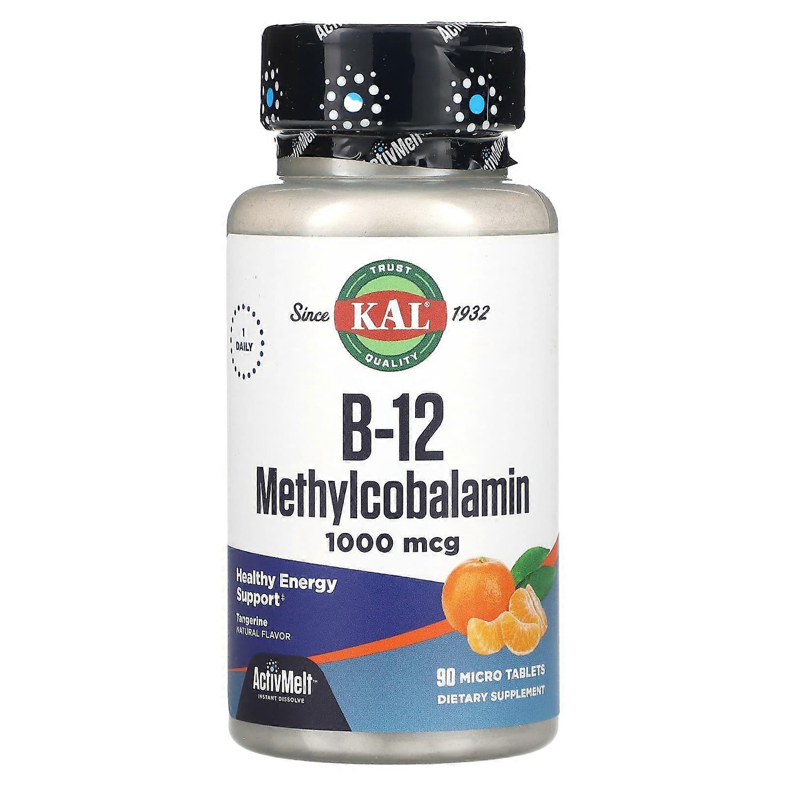 B-12  Methylcobalamin, Tangerine, 1,000 mcg, 90 Micro Tablets