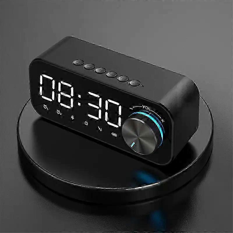 Enhanced Mirror Clock with Bluetooth, LED Display, Radio & Wireless Subwoofer: Music Player Table Clock for All Devices