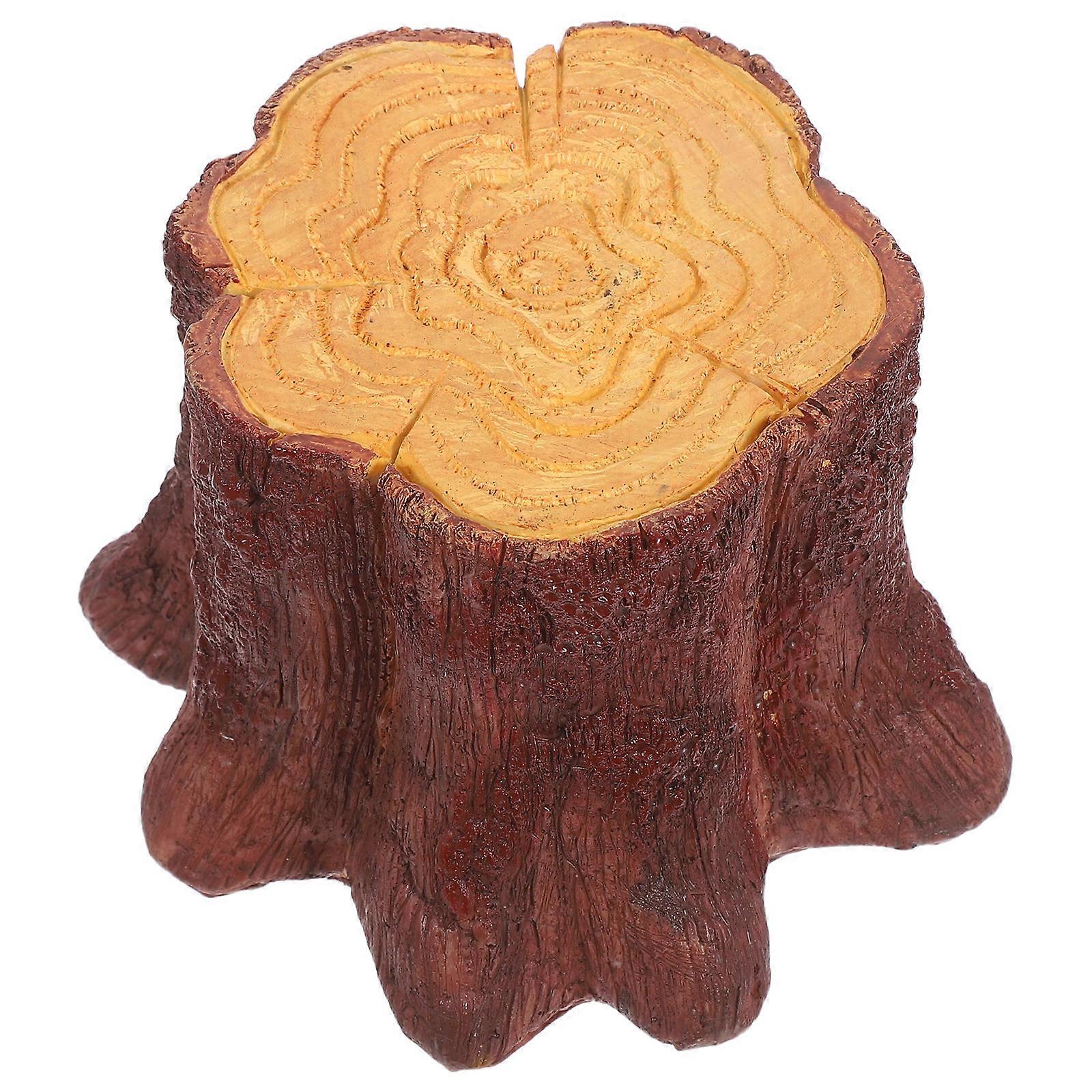 Resin LED Flame Lamp Tree Stump for Decoration USB Tabletop Light 1.5W