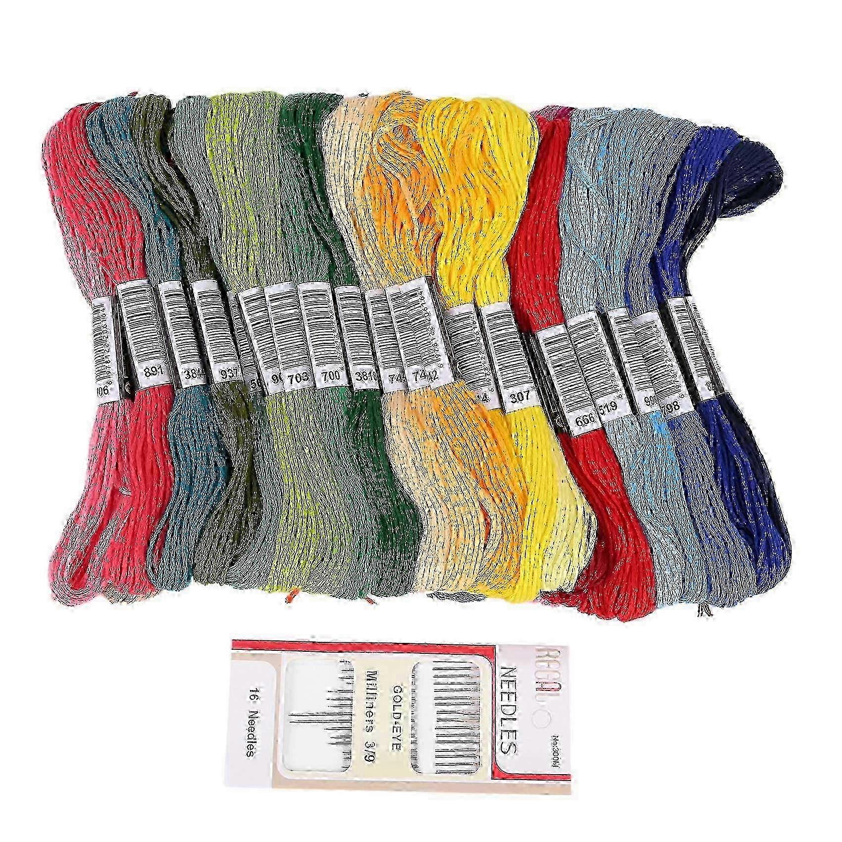 new 25-26 50 Skeins Embroidery Floss Thread Bracelet String with Needles for Friendship Bracelet Edition