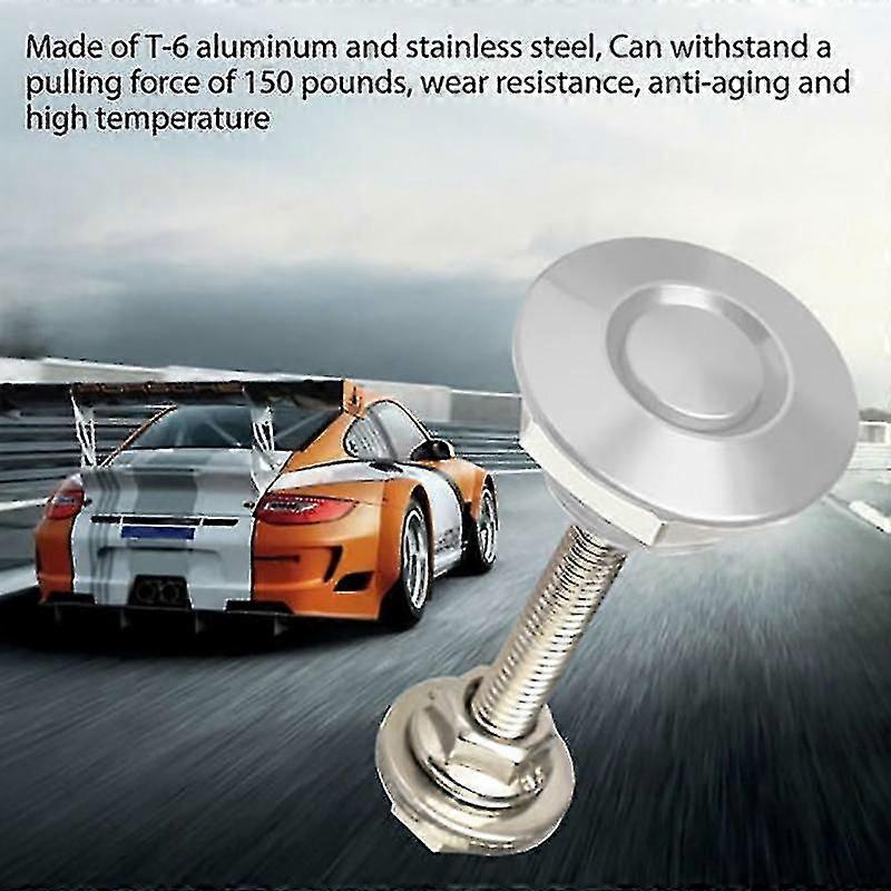 4 X Quick Release Push Hood Latch Button Car Pin Hood Lock Silver