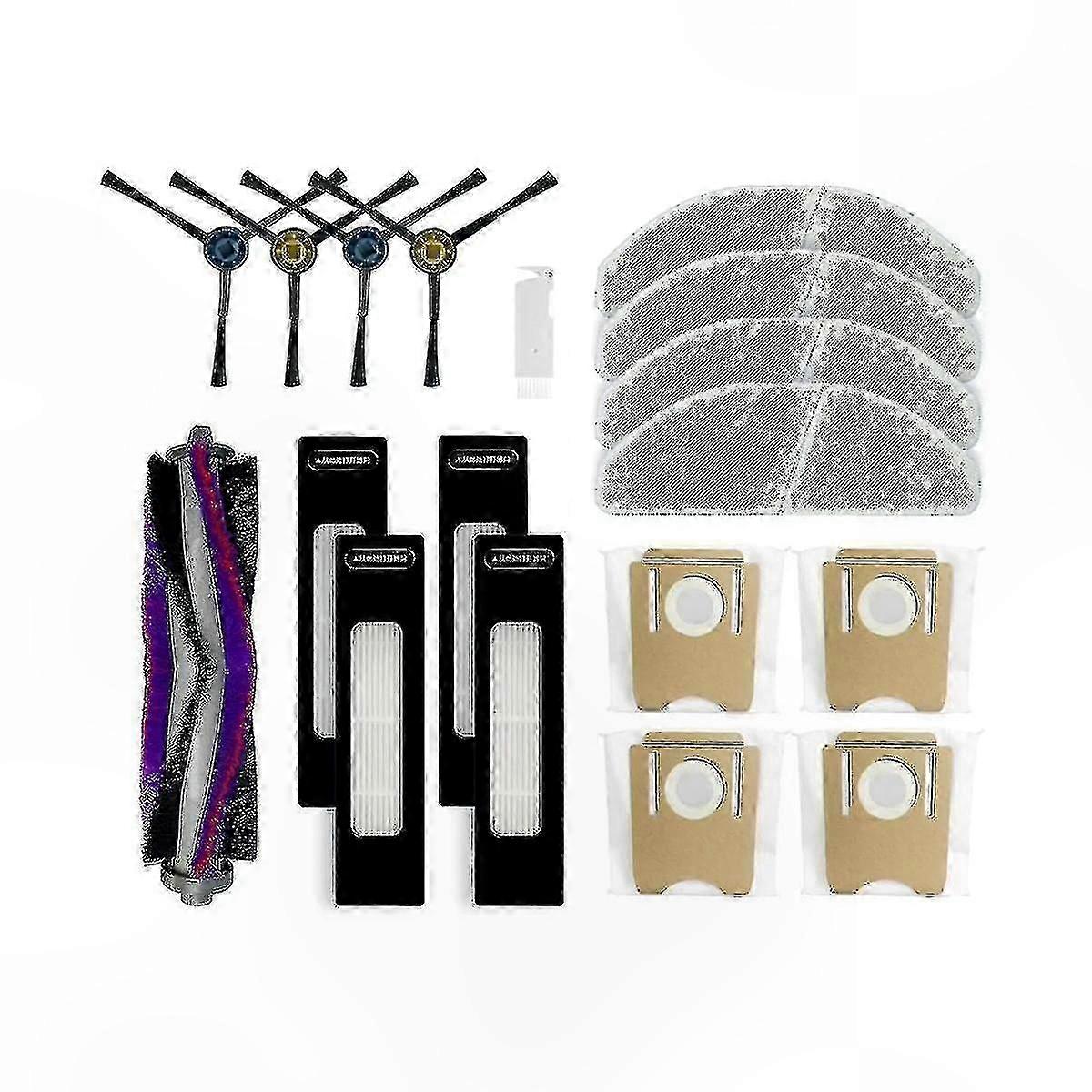 Replacement Parts for Robot Vacuum Cleaner - Main Side Brush, HEPA Filter, Mop Cloth, Dust Bag - Compatible with S8 / S8+ Plus Models - P20250110477