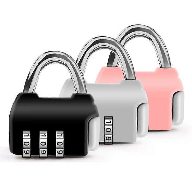 3pcs Zinc Alloy Travel Padlock AntiTheft Mini 3Password Combination Small Reset For Backpack Luggage Suitcase