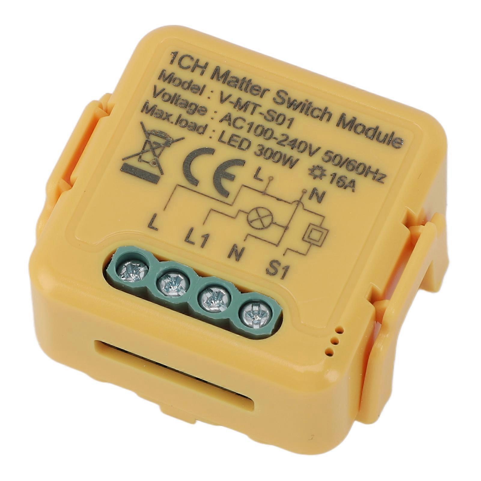 Smart Switch Module AC100‑240V Easy To Use DIY Light Relay Switch for Matter for Google Home 