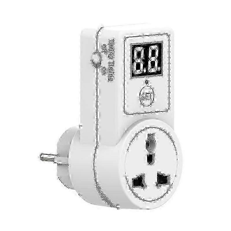 Digital Electric Timer Plug Socket with Countdown Switch - Time Control EU Plug for Energy Saving and Home Automation