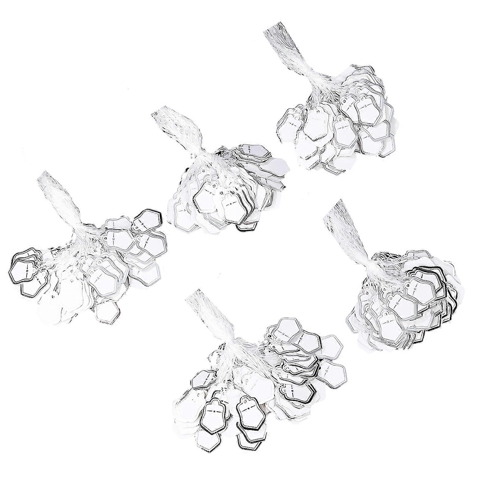 Stars Shaped Paper Price Tickets Jewelry Packaging Accessories Pre Cut Holes For Stringing High Quality Craft Paper Material  Silver