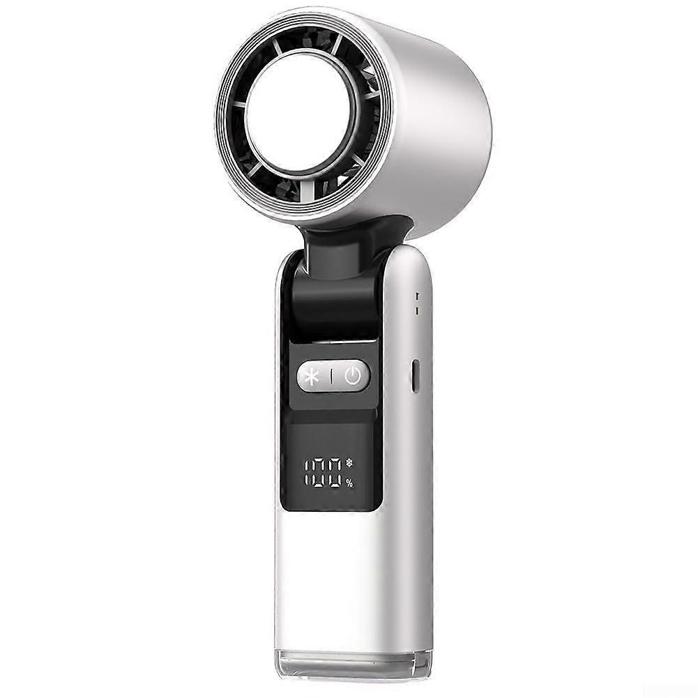 Mini  Speed USB Fan With Digital Display, Outdoor Handheld, White, Multiple Speed Settings