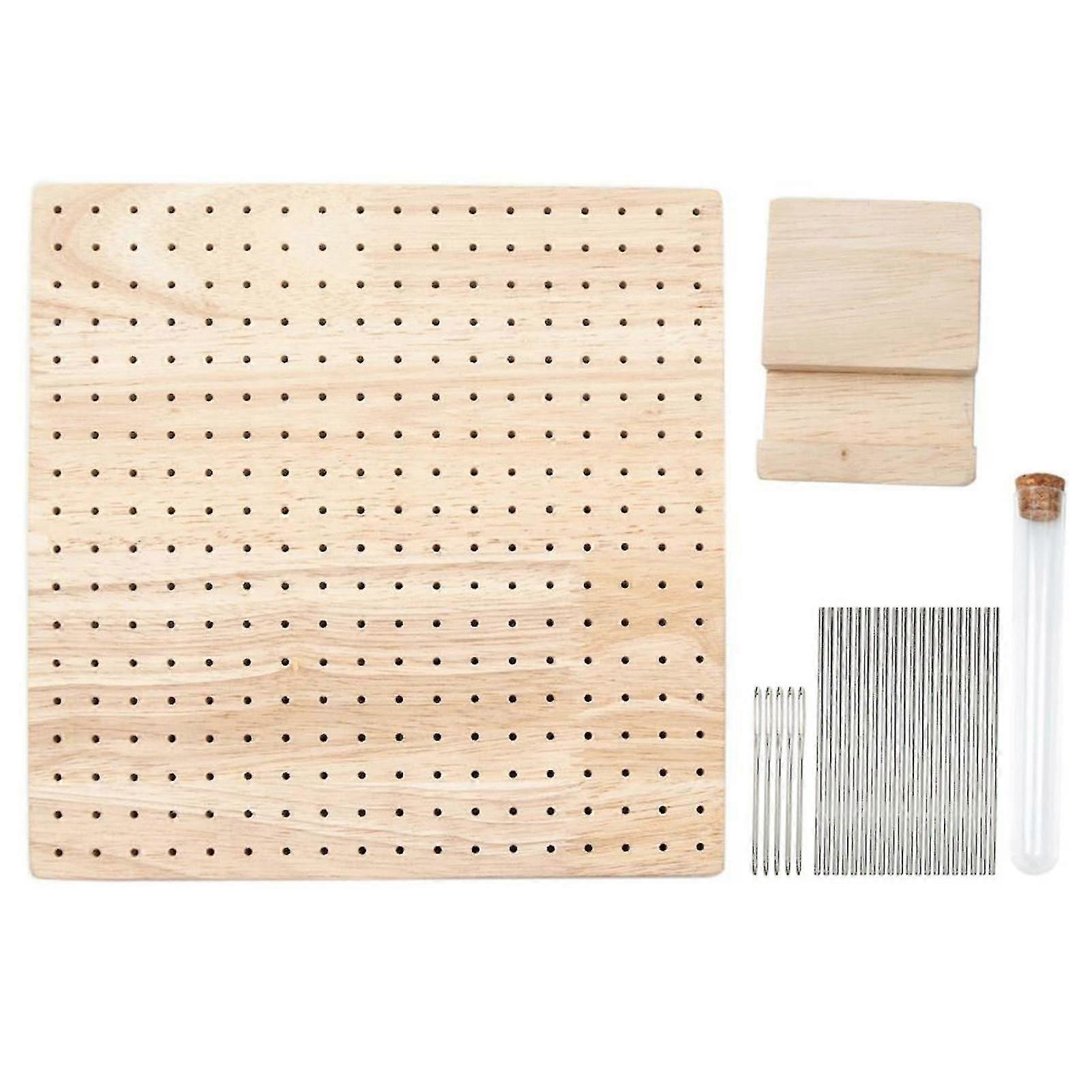 بوتيك خشبي الكروشيه حجب المجلس الحياكة حجب حصيرة مع دبابيس قضيب لحياكة الكروشيه H