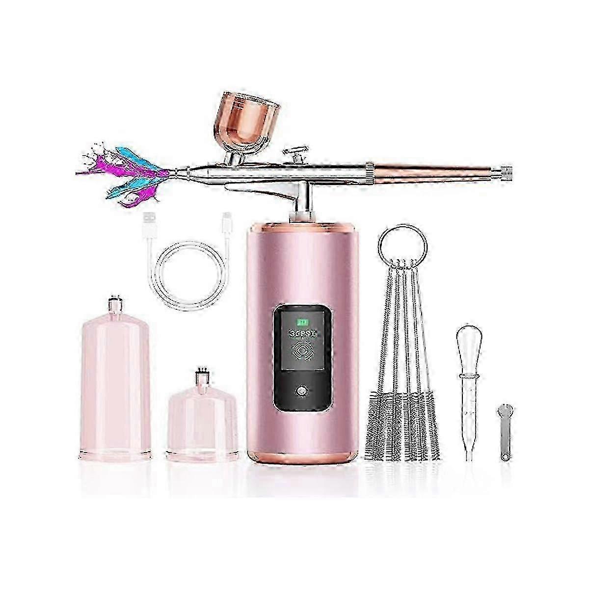 Airbrush Kit With Compressor, Cordless Airbrush Set With Led Display, 36 Psi High Pressure Portable