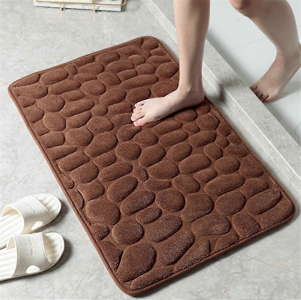 Cobblestone præget Badeværelse Bademåtte Skridsikker badekar Gulv Tæppe Baderum Dørmåtte Memory Foam Pad