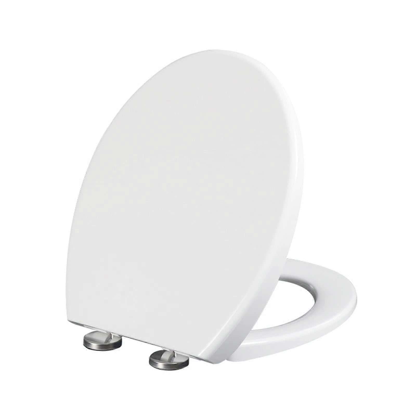 Toilet Seat Round White Soft Close With Fixing Hinges Quick Release Easy Clean D Size