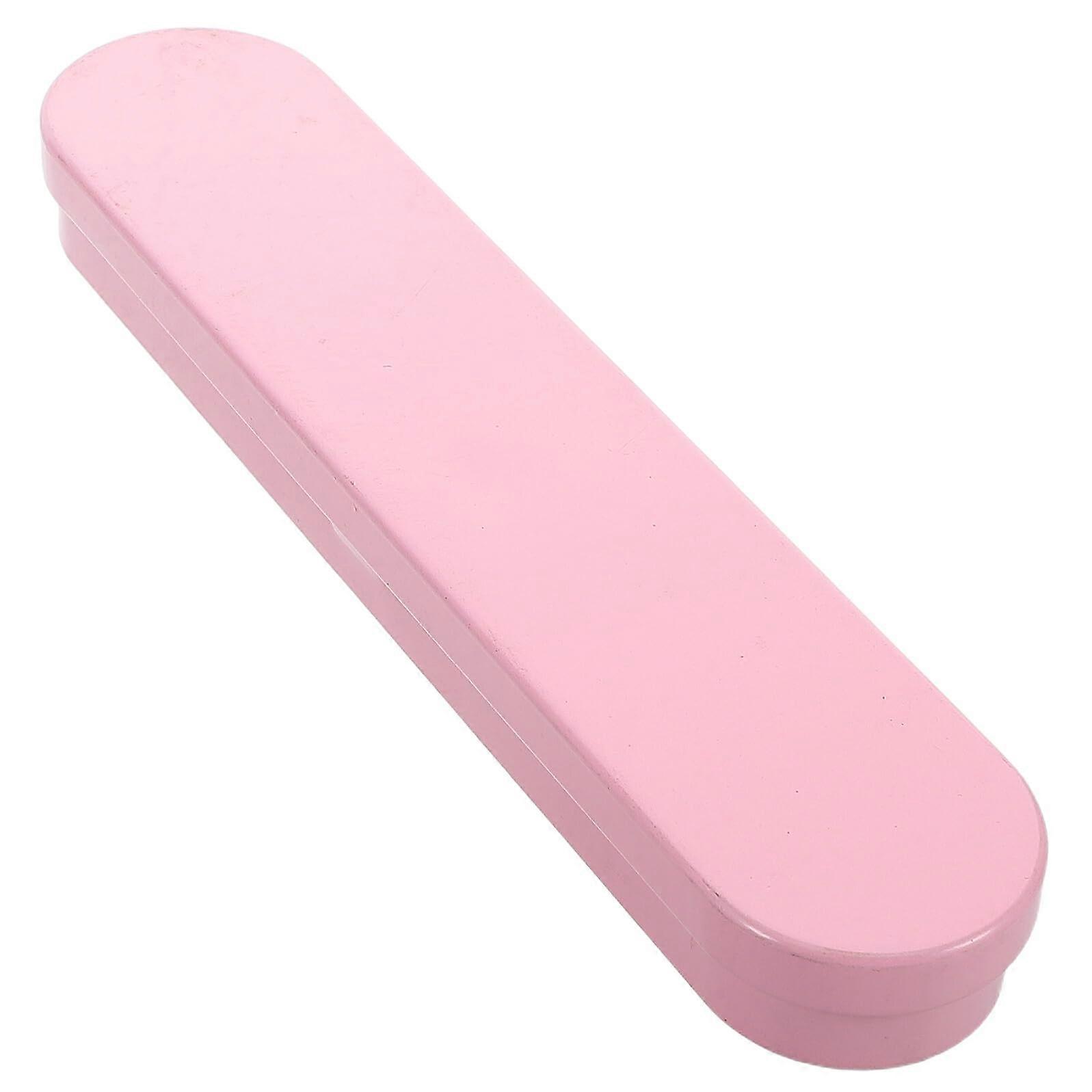 Portable Metal Tin Box Hinged Flip Lid Tinplate Container for Tweezers and Makeup Brushes, Compact Organizer