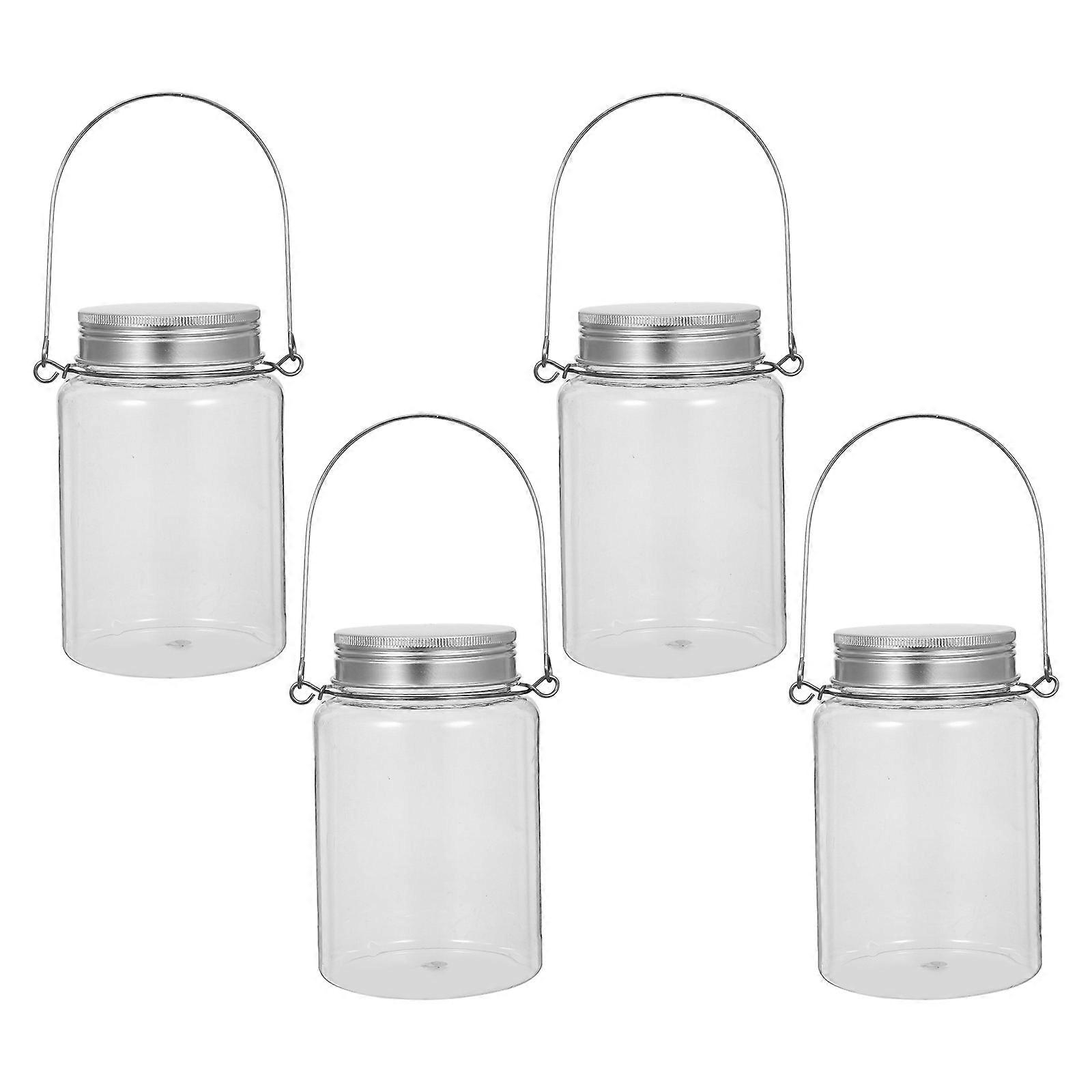 Transparent Mason Jars for Candy Storage 4Pcs with Airtight Seal Containers