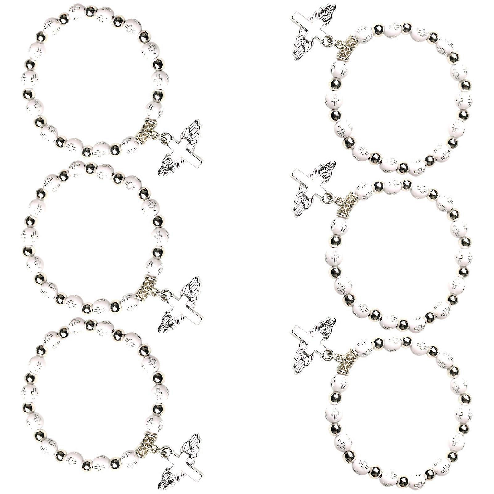 Multiple Use Patron Wing Bangle Set Nonallergenic Acrylic Prayer Beads for Spiritual Instances Multicolor