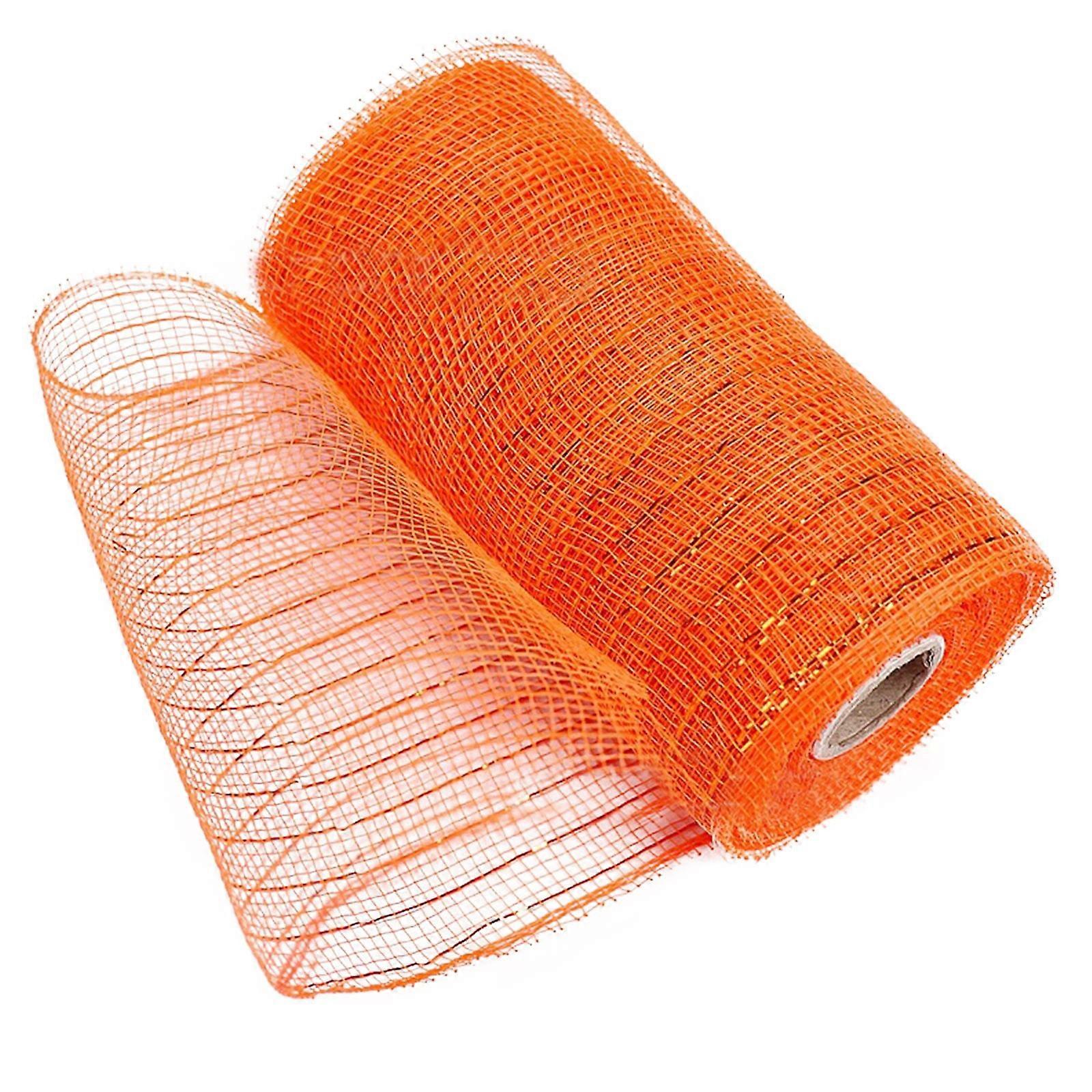 Clearance! Dusknt Wired Poly Mesh Ribbon with Metallic Foil, Compatible with Wreaths, Swags, Bows, Wrapping – Each Roll