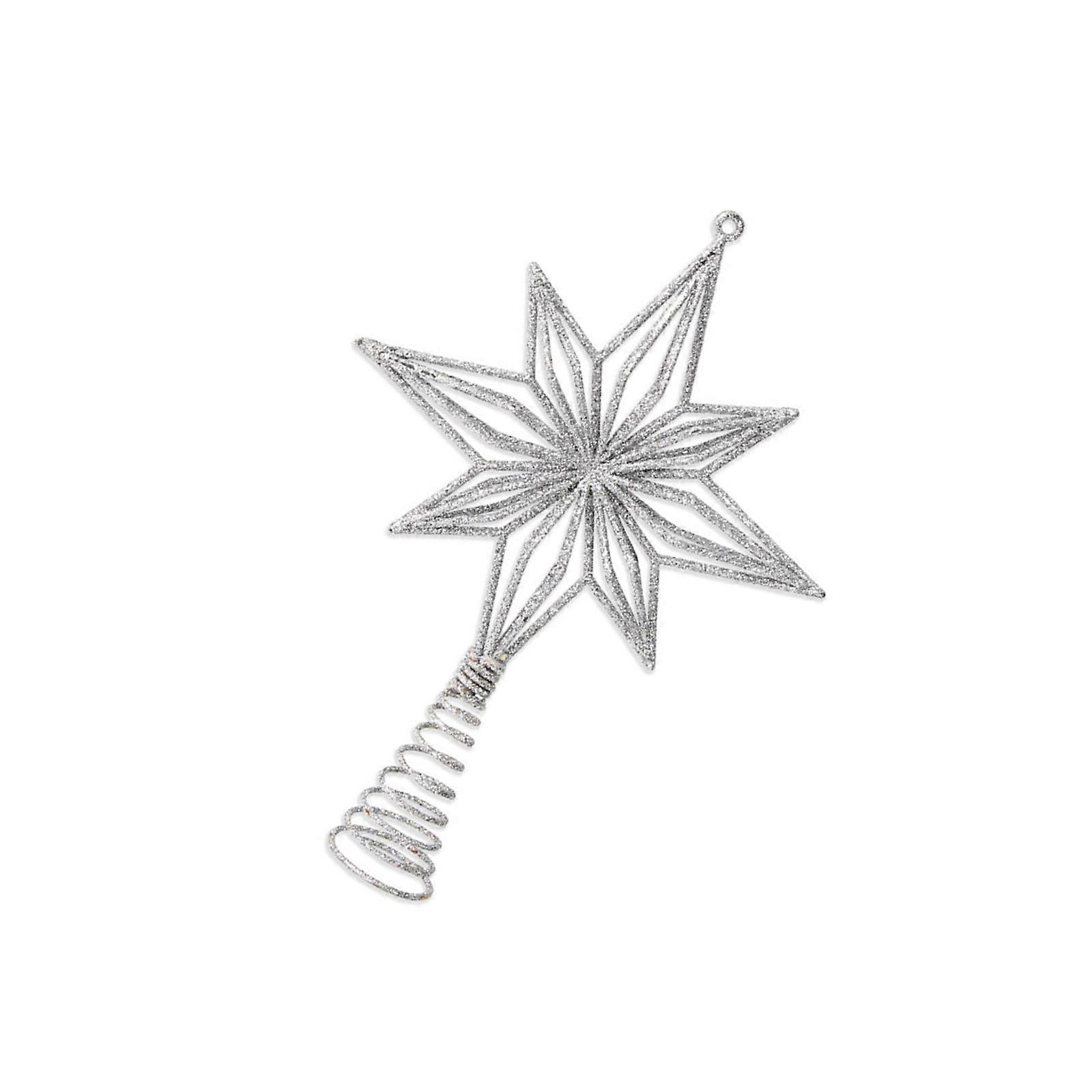 Stable Metal Star Tree Toppers With Reflective Fronts Perfect For Traditional Modern Holiday Themes  Silver