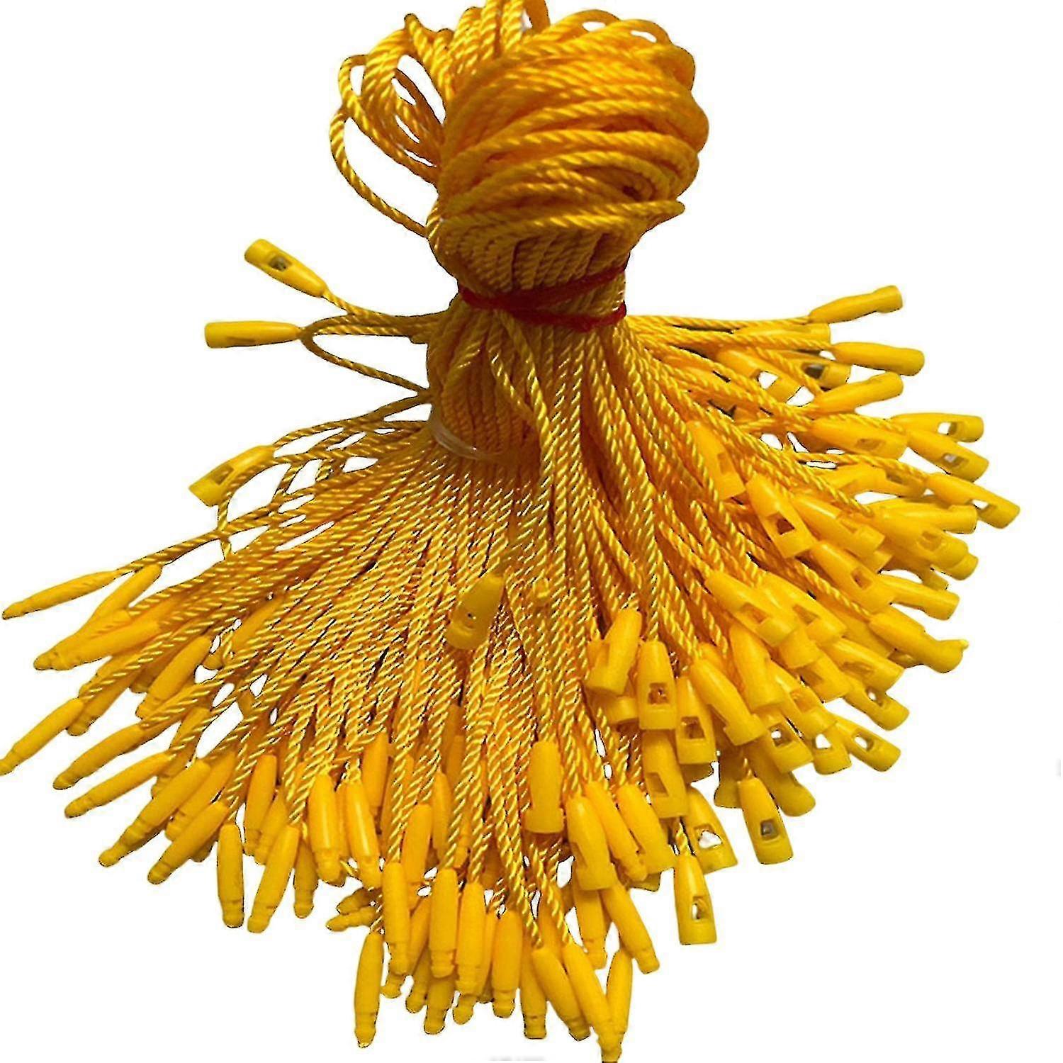 ZHOUBA 100Pcs Hang Tag Strings Firmly Tear-resistance Clothes Tag Ropes with Fastener Hook Daily Use 26s