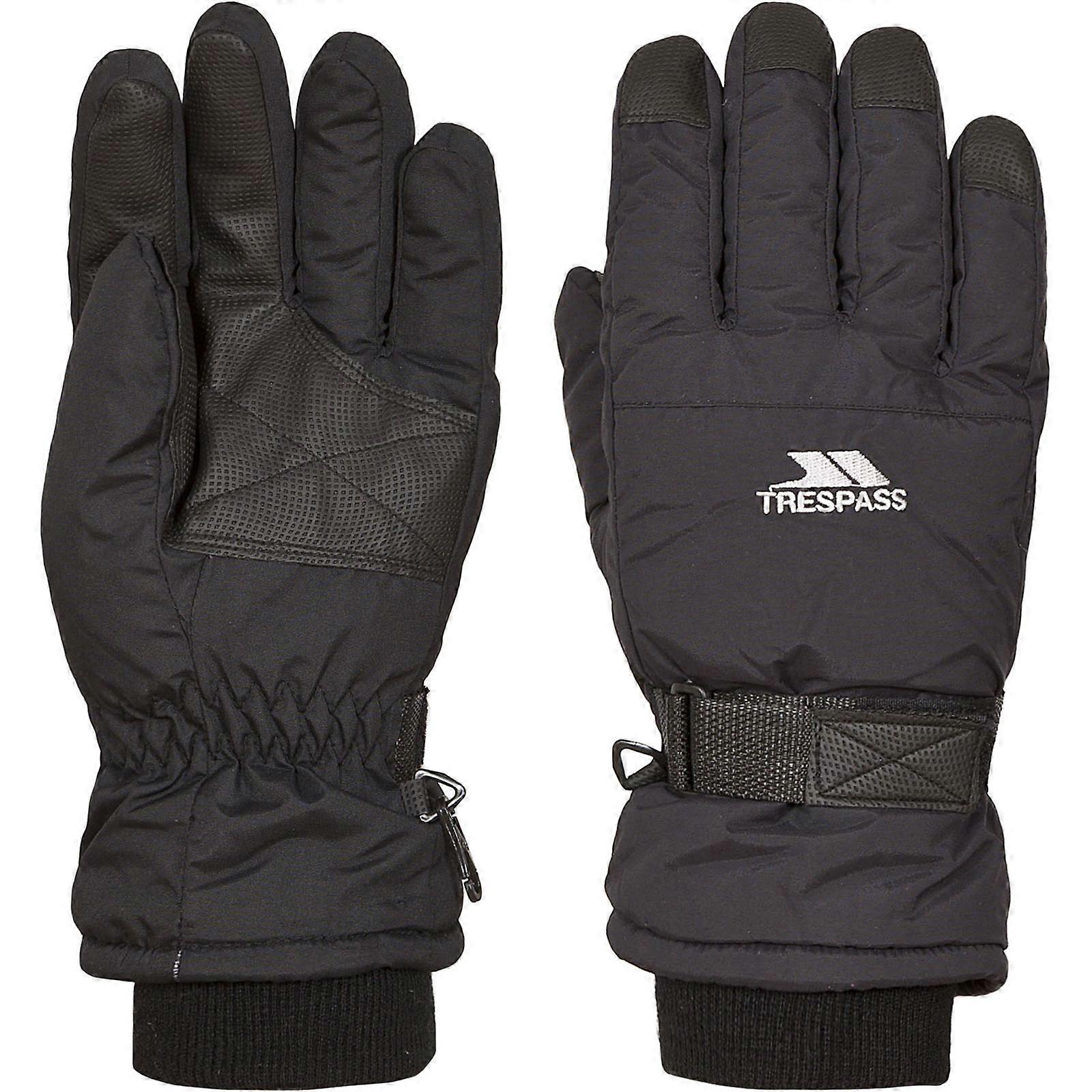 Trespass Kids Gohan II Venkovní teplé zimní lyžování Snowboarding rukavice - Černá