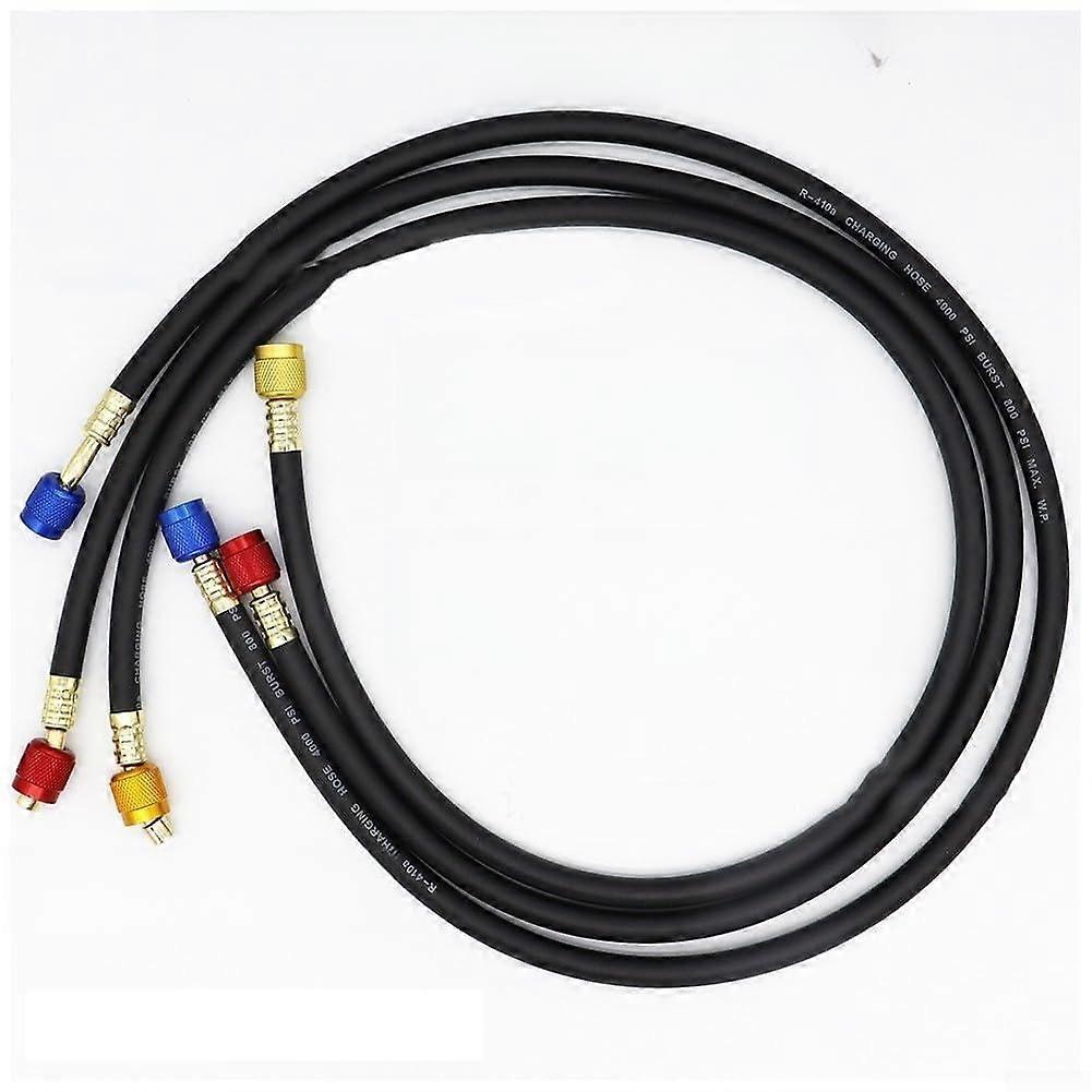 R410A Charging Hose Set 0.8M Rubber, 4000 PSI Burst, 800 PSI Max for HVAC Refrigerant Tools