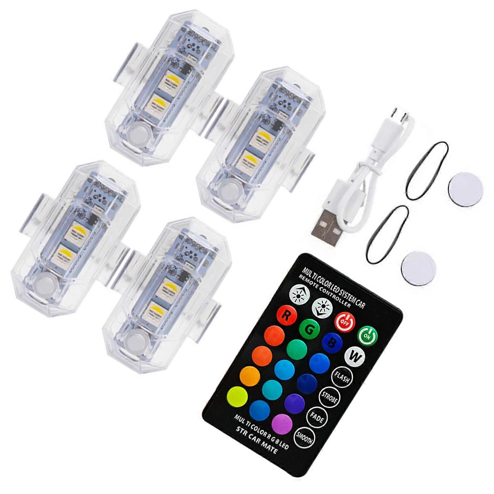 LED Warning Lamp with Long Lasting Battery Collision Prevention Light Wireless LED Strobe Light for Car & Motorcycles Multicolor