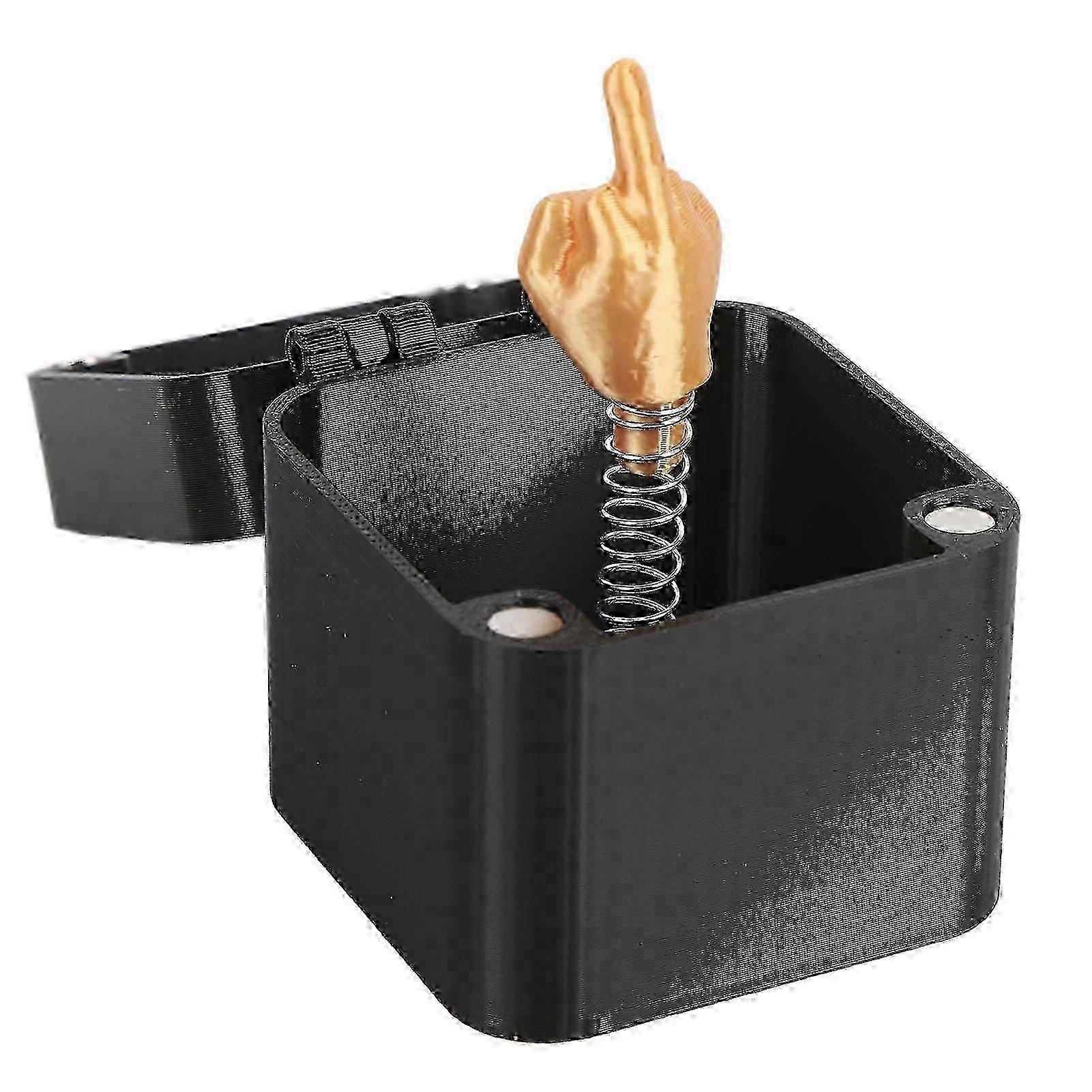 Funny hand prank middle finger in a box