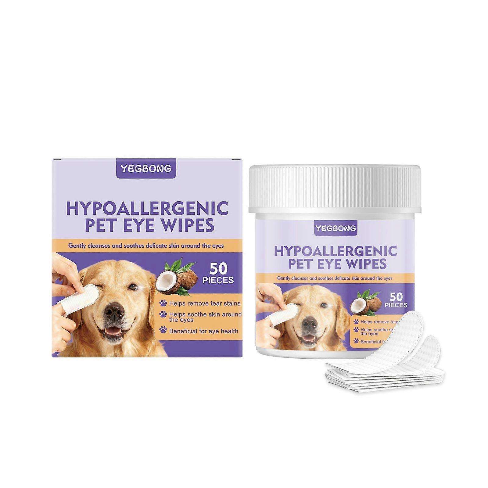 PET Eyes Wipes for Dogs & Cats, Dog Eye Infection Treatment, Gently Remove Tear Stain, Debris, Discharge - Hypoallergenic Pet Eye Wash Cleaner for Eye