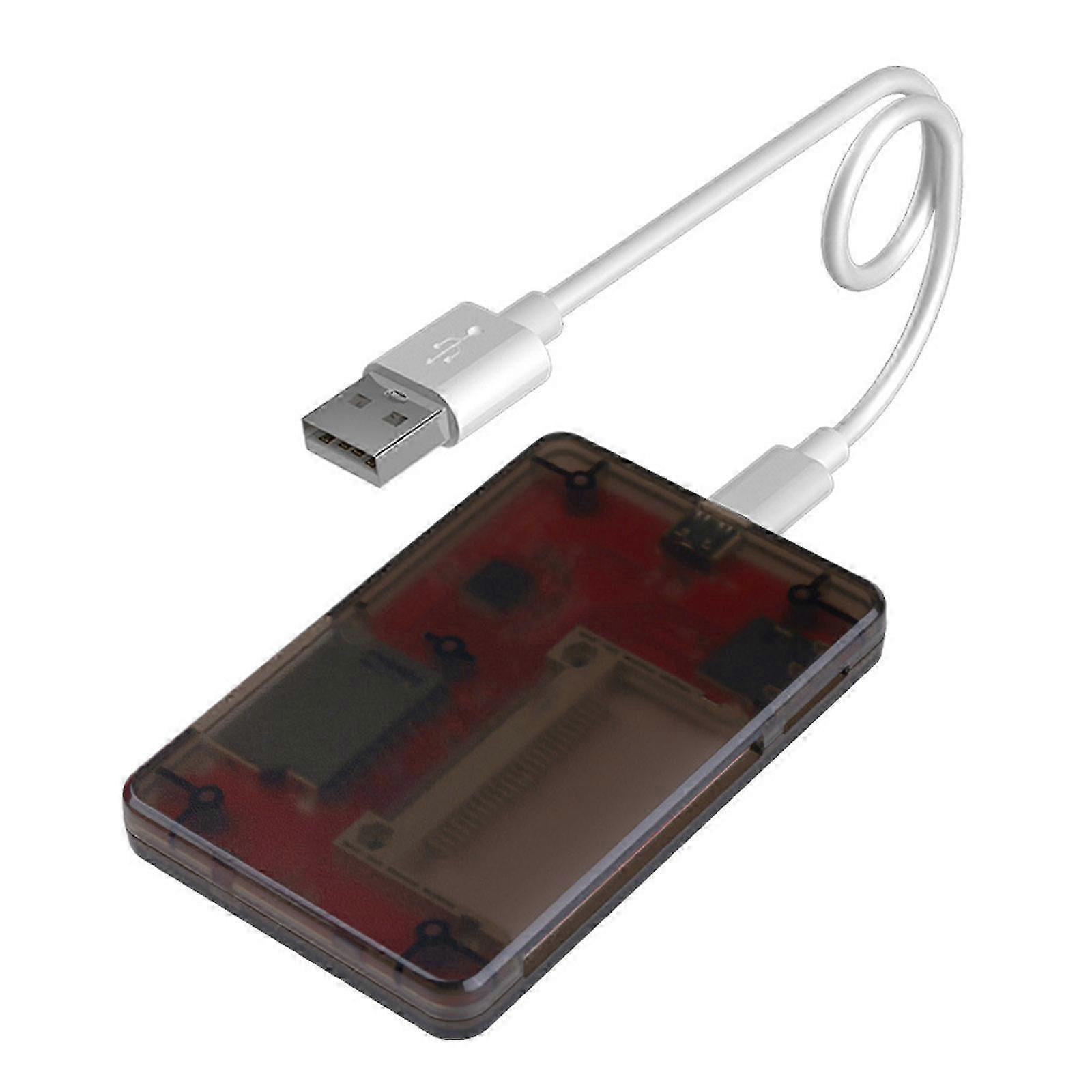 Memory Card Reader Adapter Multiple Card Reader USB2.0 Card Reader Camera Card Reader with Indicator Light translucent