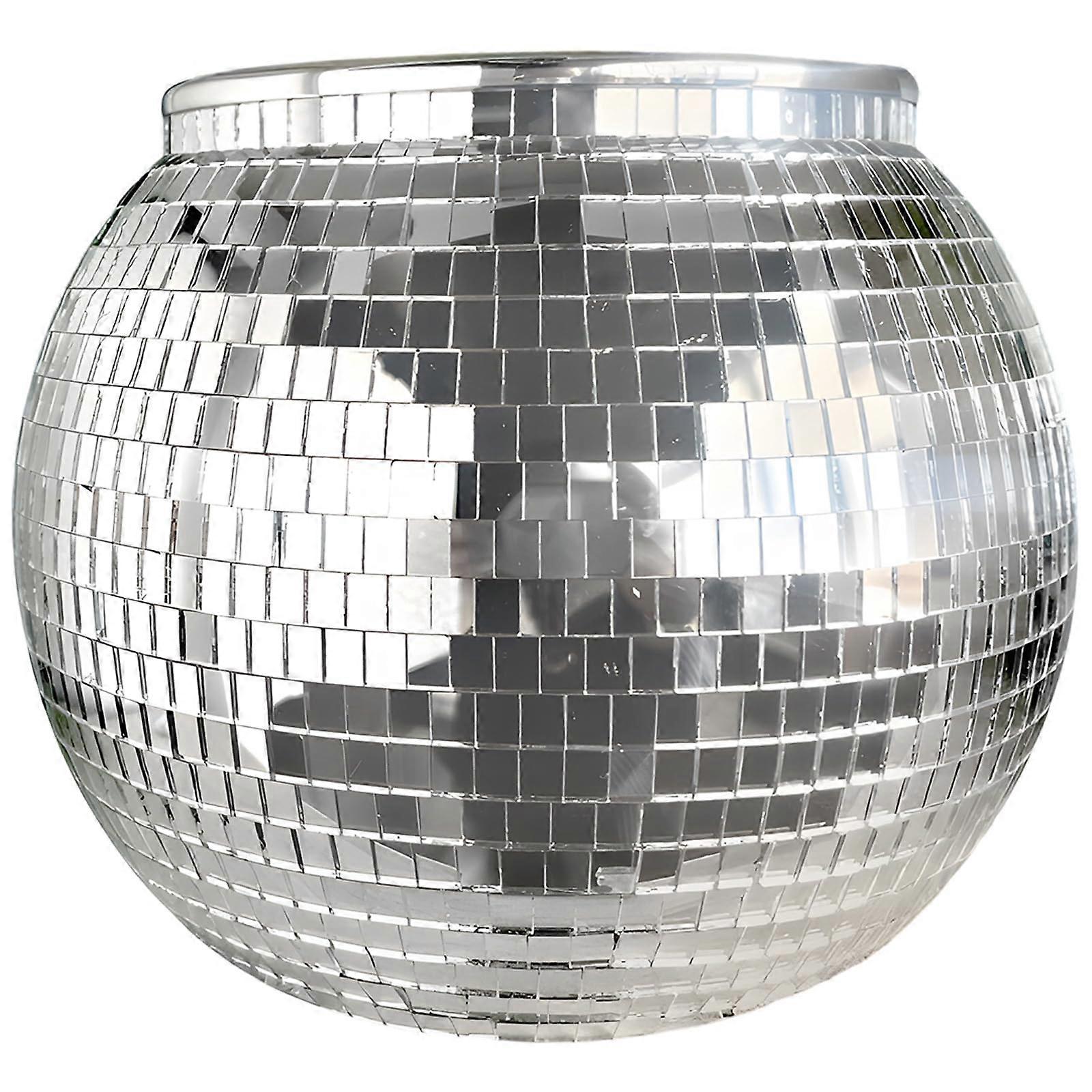 Ice Bucket Disco Ball with Mirror Silver Finish, 25cm Champagne Cooler for Party Drinks