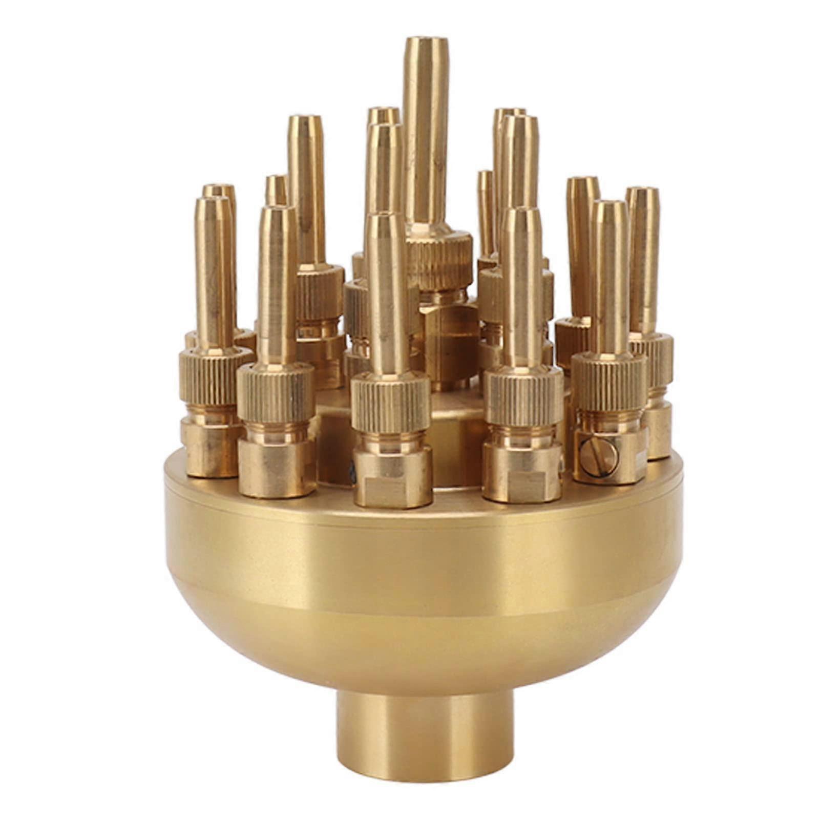 Fountain Nozzle Brass 3Layer Adjustable Spray Head for Pond, Garden, Park, Pool Waterscape G1.5